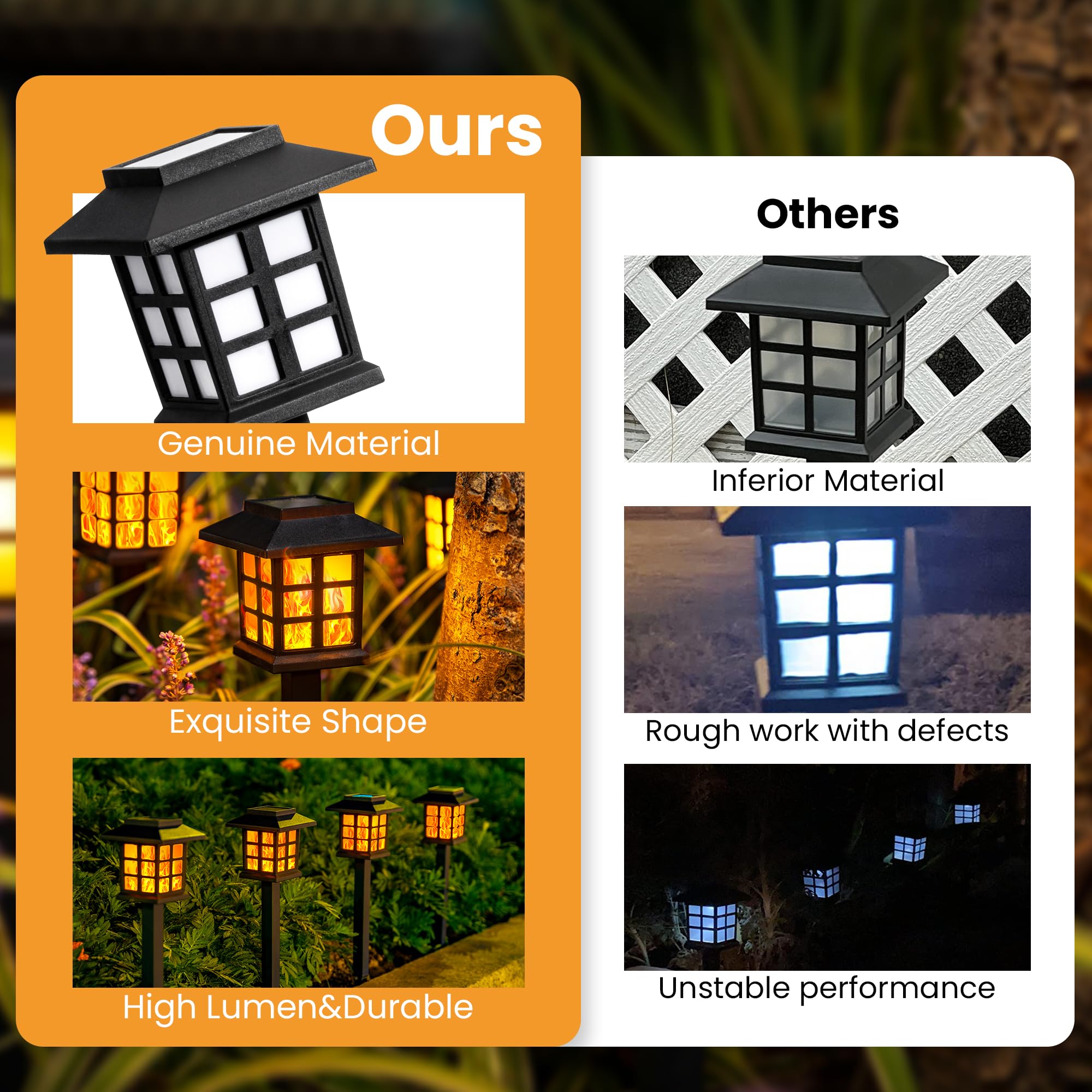 Gigalumi Solar Lights For Outside,6 Pack Flickering Flame Led Solar Outdoor Lights, Waterproof Solar Garden Lights Maintain 10 Hours Of Lighting For Christmas, Garden, Landscape, Path, Yard, Patio