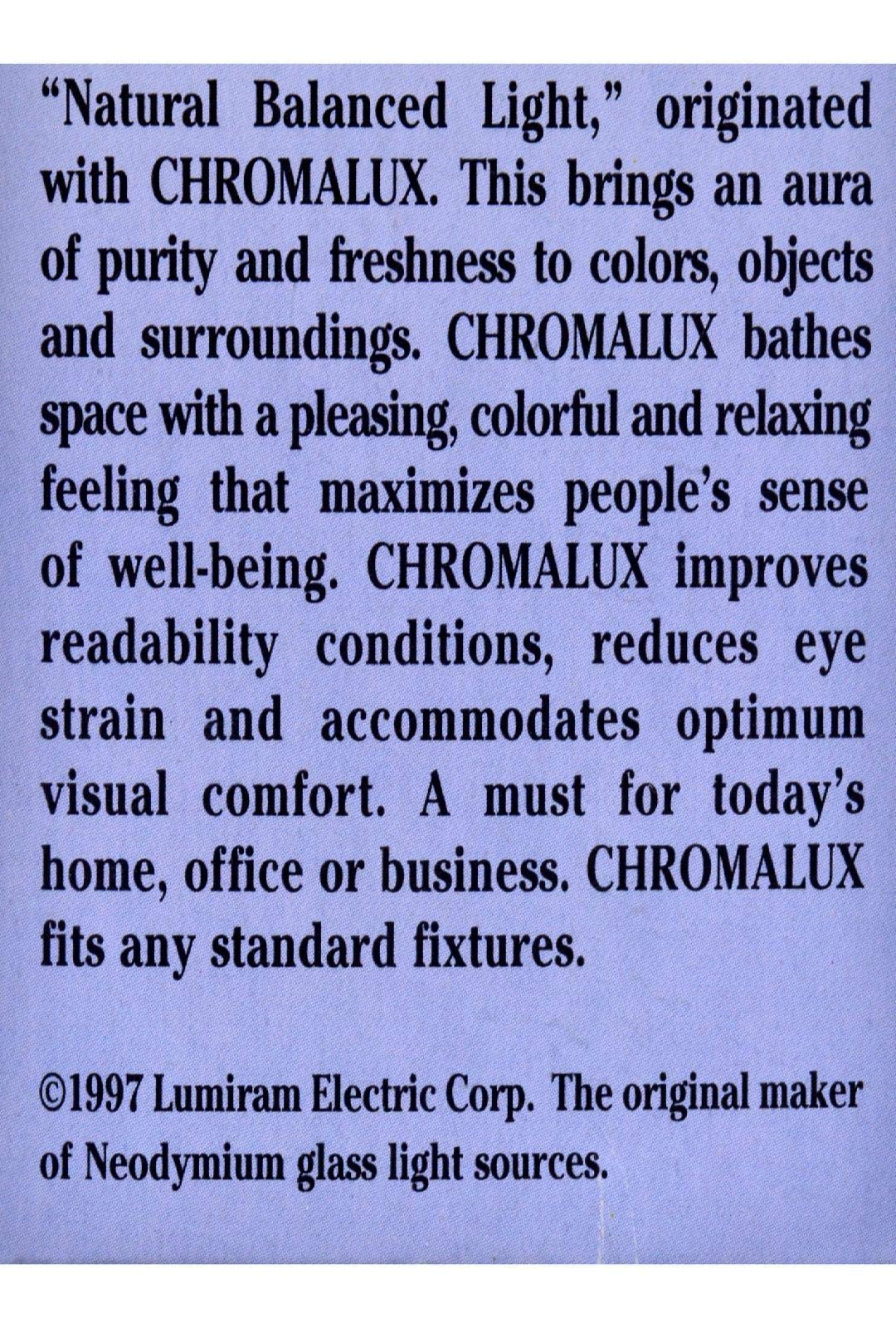Chromalux Full Spectrum 3-Way Light Bulb, 50/100/150W, Frosted Glass, White, Model A21FR/3WAY, 1 Count