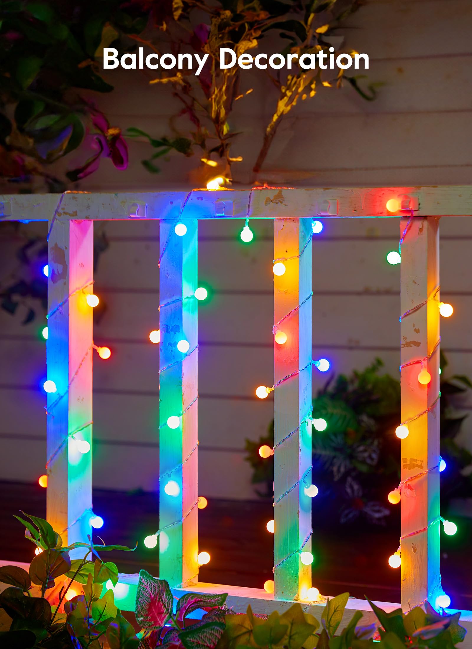 Brightown Solar Lights Outdoor Waterproof, 19.6Ft 60 Led Globe Solar String Lights For Outside, 8 Modes Outdoor Solar Lights For Yard Balcony Patio Tree Canopy Party (Multicolor)