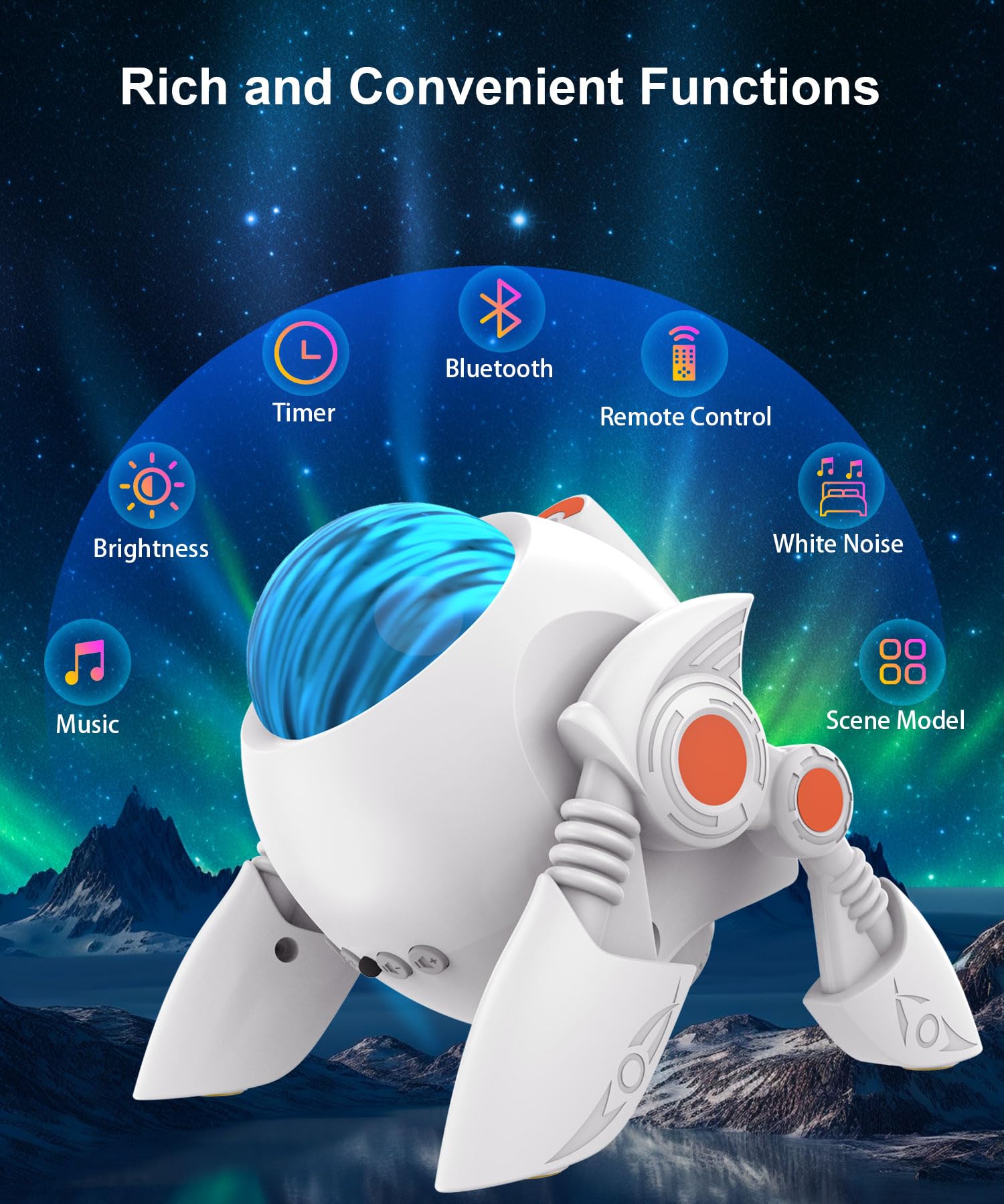 Vanxin Northern Lights Star Projector - 360° Led Galaxy Light For Bedroom & Aesthetic Decor