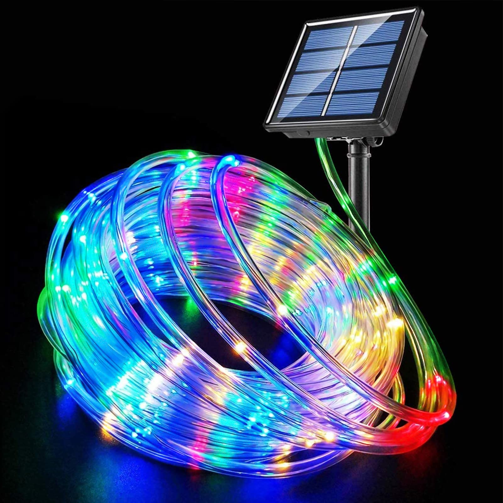 Honche Solar Rope Light 33FT 100L Waterproof LED Fairy Lights Multi Color for Outdoor Party Garden Wedding Holiday Decoration