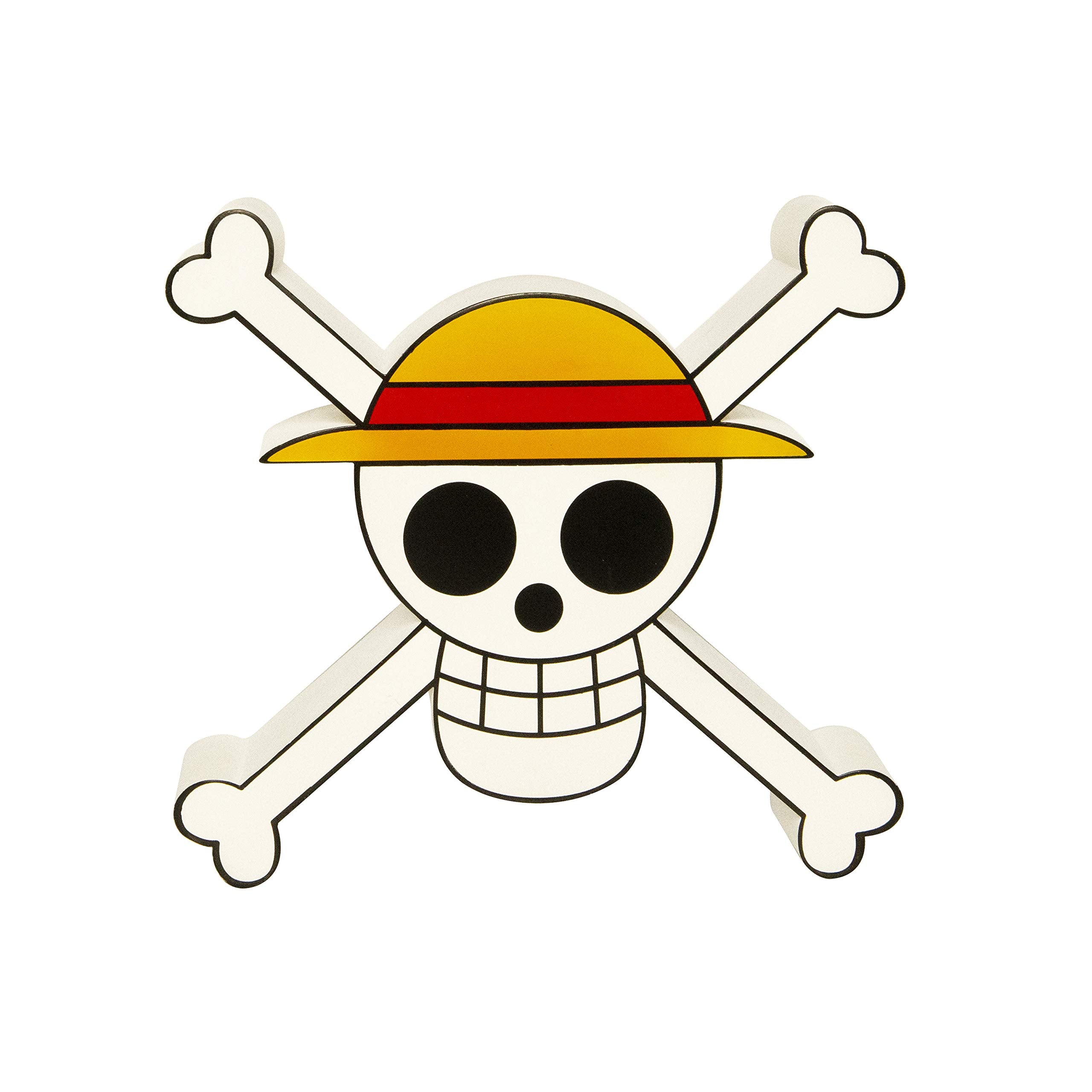 Abystyle One Piece Anime 3D Straw Hat Jolly Roger Skull Decorative Portable Led Lamp 7.8" X 2" X 8.26" Room Office Home Décor Manga Gift