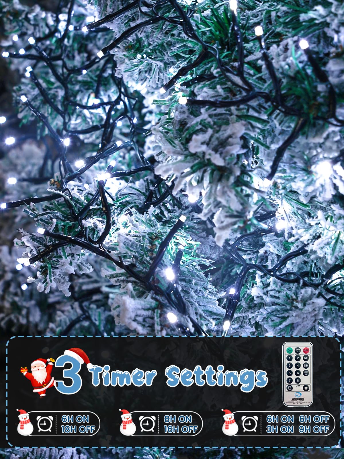 75Ft 1500 Led Christmas Cluster Lights  Fire er String Lights With Remote & 8 Modes & Timer  Waterproof Fairy Twinkle Light Plug In For Indoor Outdoor Party Garden Xmas Tree Decoration  Cool White