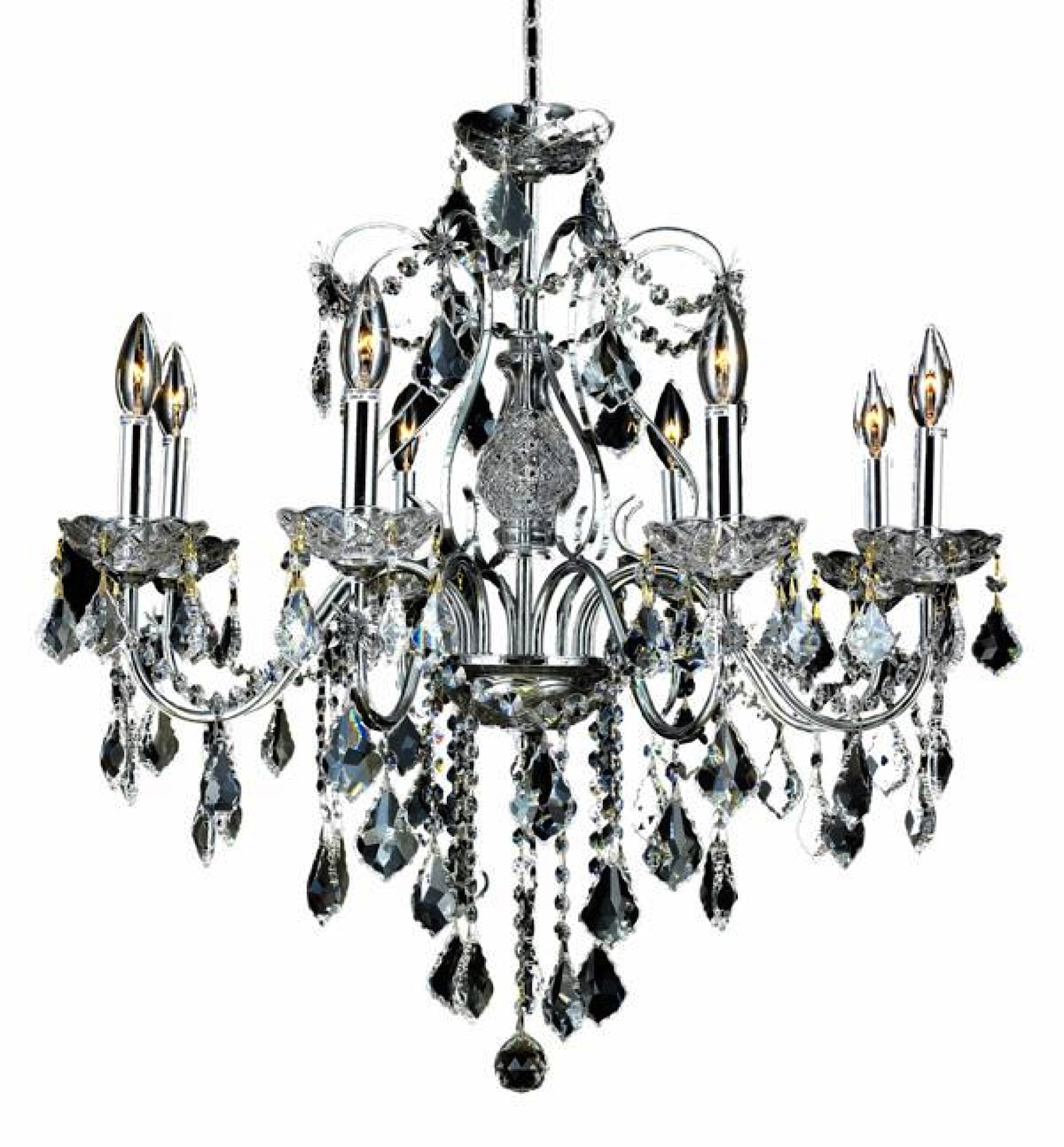 Elegant Lighting 2015D26C/RC St. Francis 23-Inch High 8-Light Chandelier, Finish with Crystal (Clear) Royal Cut RC Crystal, 26&quot; x 26&quot; x 23&quot;, Chrome