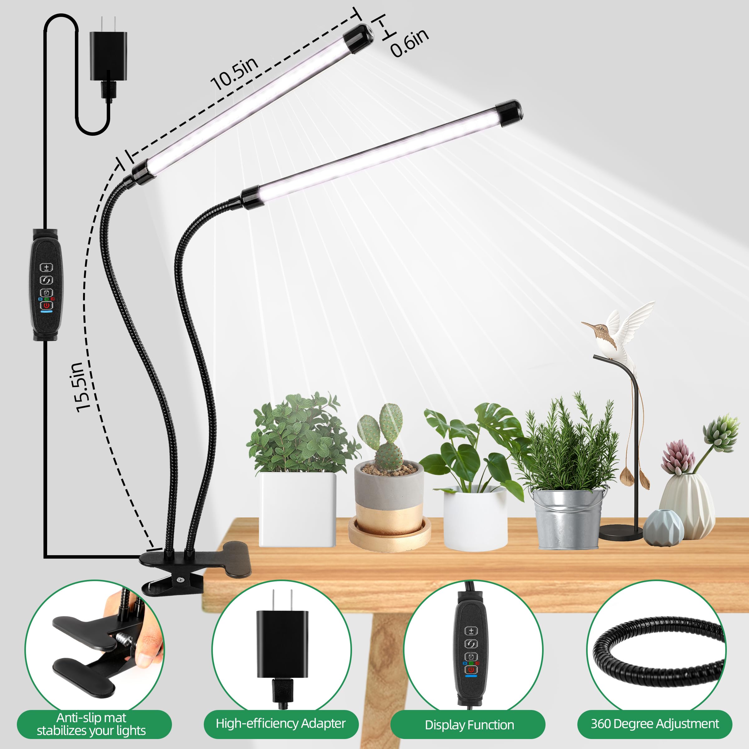 Ewpjdk Grow Light 6500K Full Spectrum Plant Grow Lights 84 Led Plant Light With Clip Grow Lamp For Indoor Plants Growing Lamps
