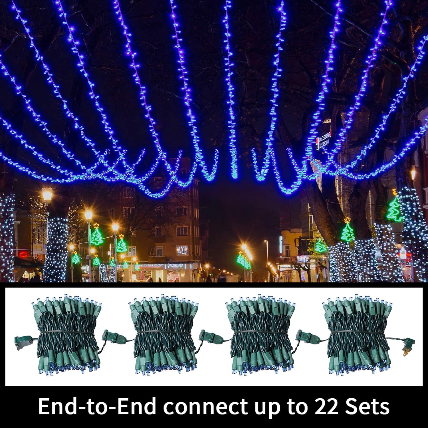 Lamphome 60 Count Blue - String Lights - Led Christmas Lights, Mini Led Lights For Indoor Outdoor Home Holiday Party Wedding Independence Day Decoration