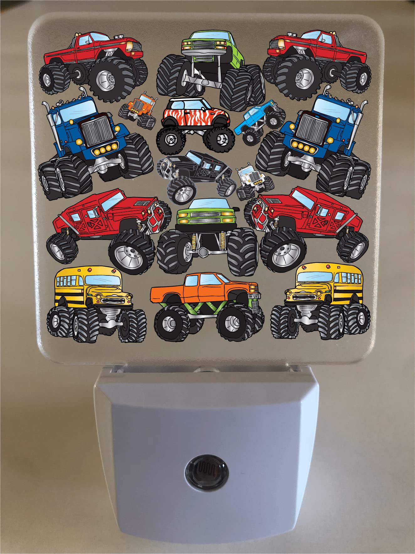 Monster Truck LED Auto Dusk to Dawn Sensor Night Lights Childrens Night Lights for Boys Nursery, Bathroom, and Bedroom Wall Dec