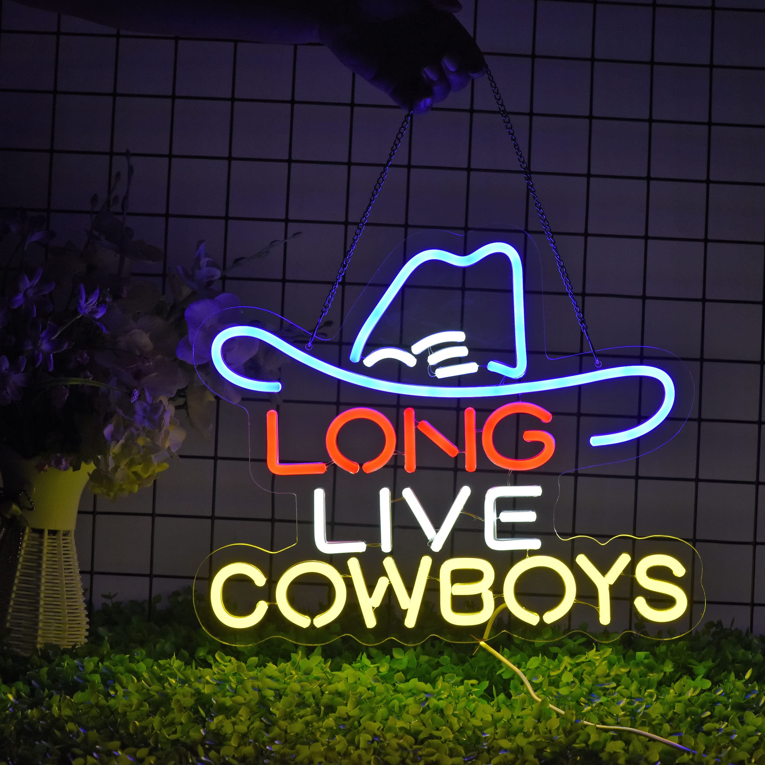 ZODZ Neon Sign - Dimmable LED Wall Décor, USB Powered, Acrylic, 17in x 13in, White/Blue/Yellow/Red