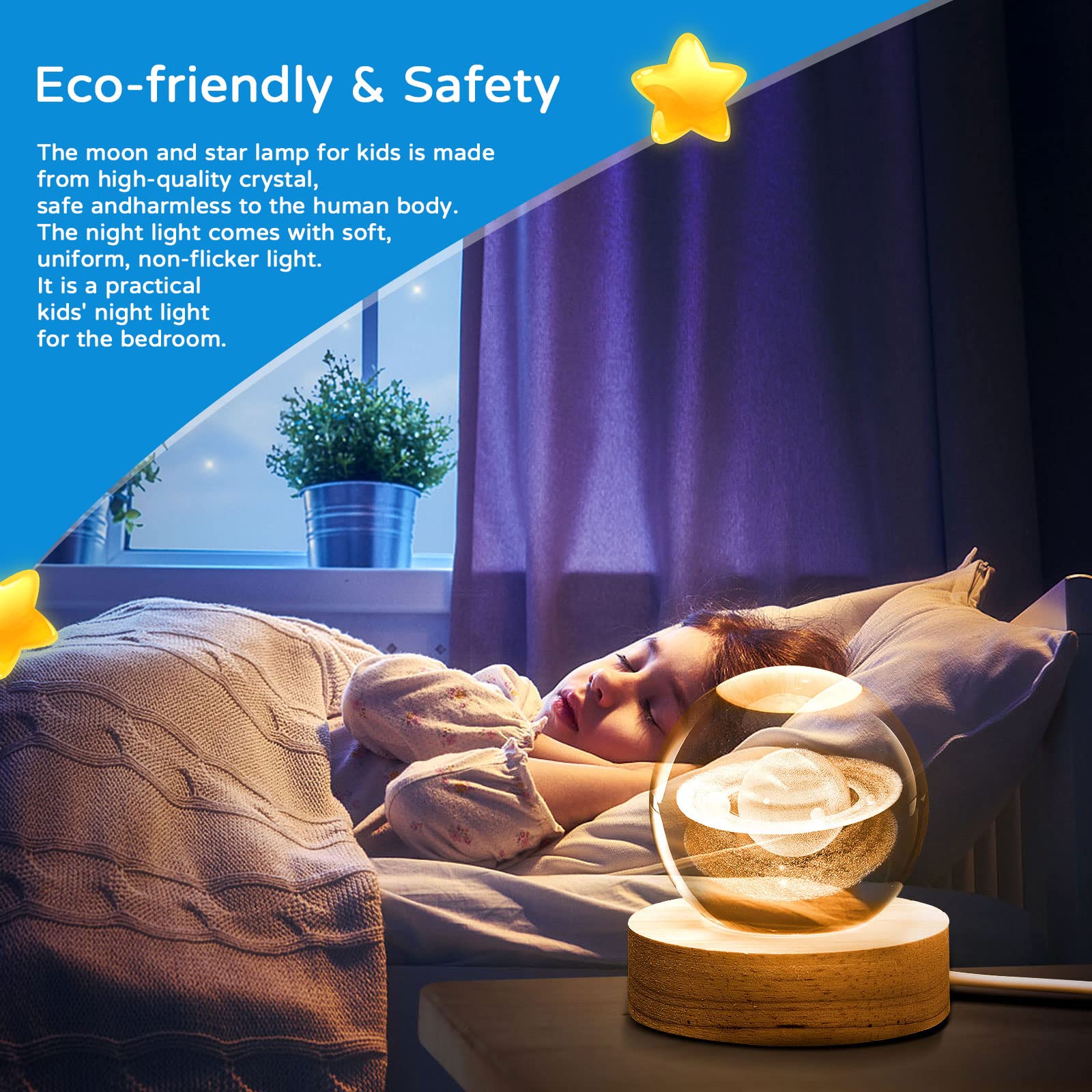 Dniebw 3D Night Moon Lamp Moon Light With Stand Ouch Control And Usb Rechargeable Gift For Boy Girl Friends Valentines Day Christmas Crystal Ball Astronomy Gifts