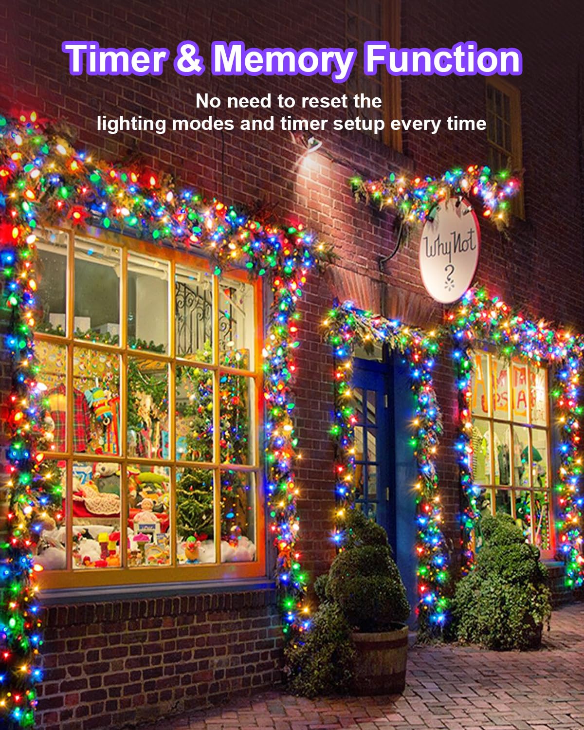 125Ft 360 Led Christmas Lights, Plug In Christmas String Lights Connectable, Timer & Memory, Waterproof Twinkle Tree Light For I