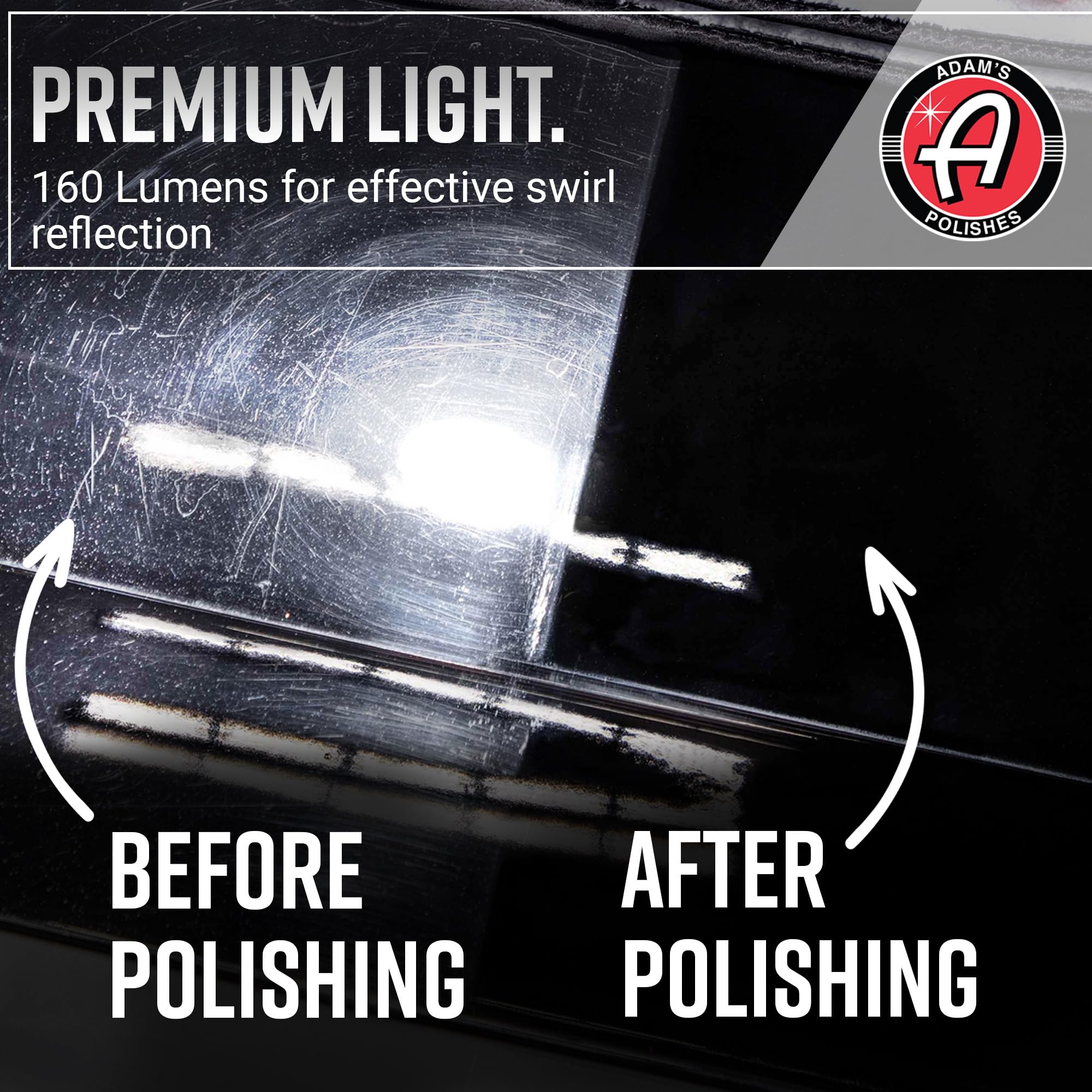 Adams Polishes Swirl Finder Flashlight - 170 Lumen Mini Light - Black