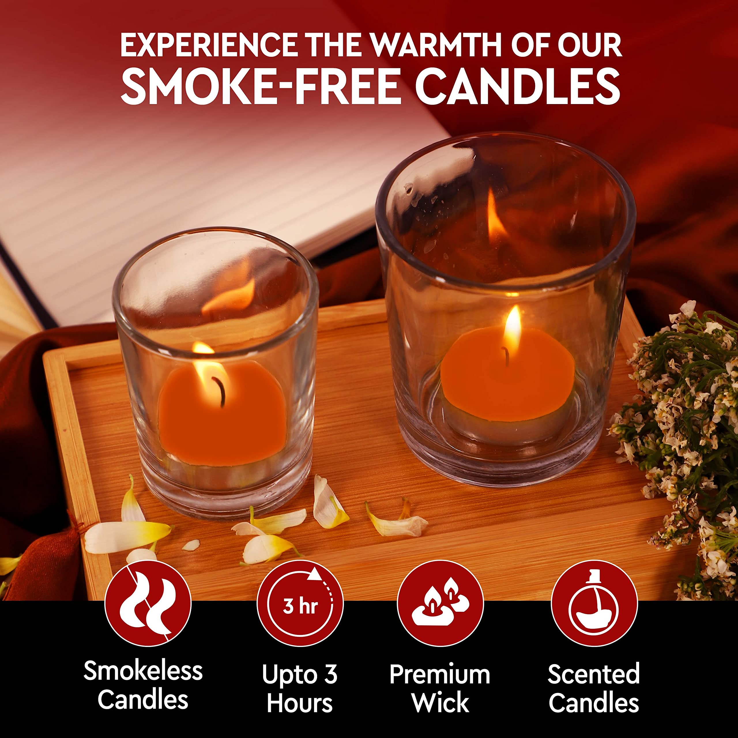 Aromahpure Scented Decorative Tealight Candles | Wax Tealight Candle | 10 gm, 200 Pcs | Vanilla Fantasy Smokeless Candles | 3 Ho