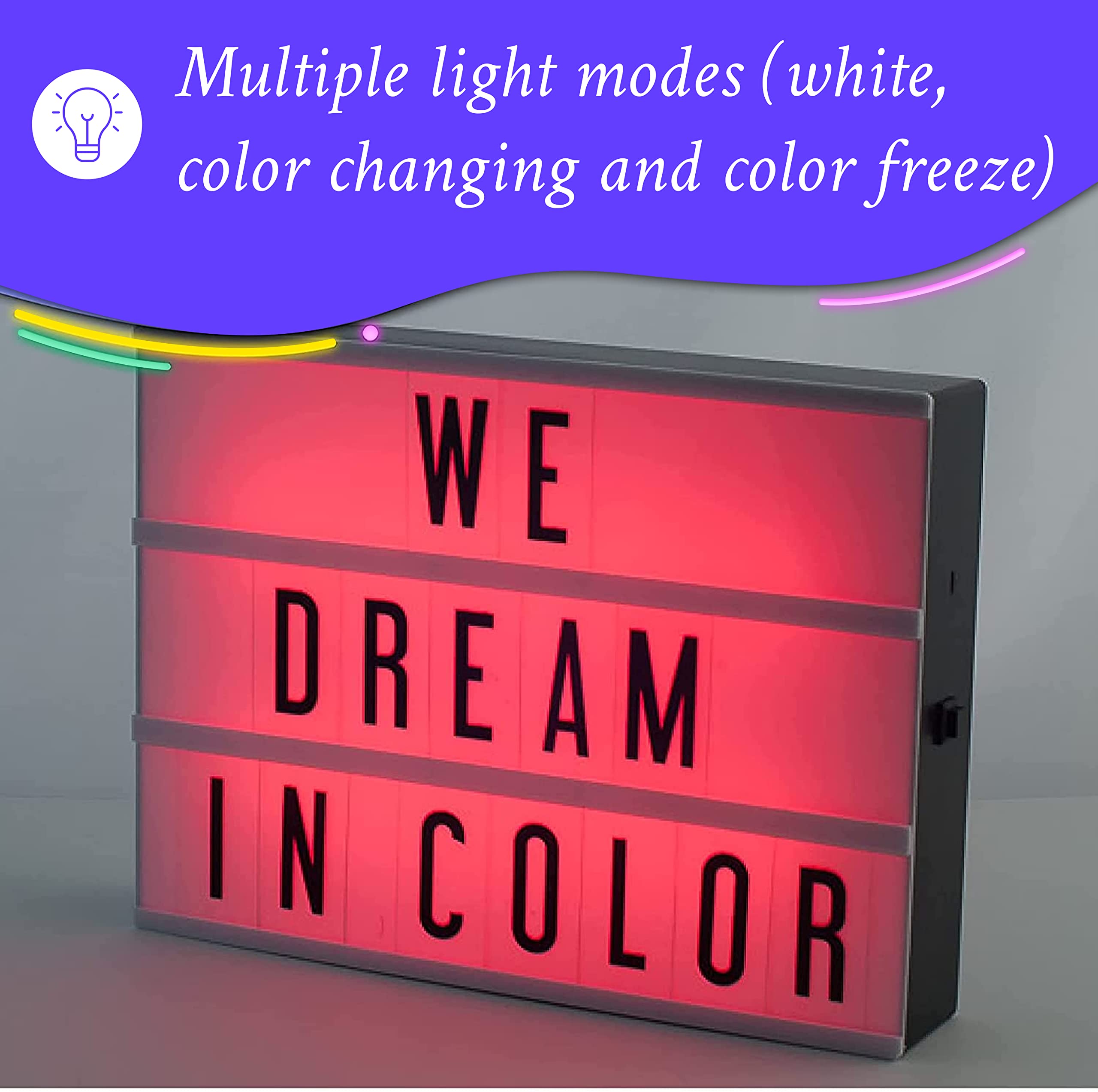 My Cinema Lightbox RGB Color Changing Light Box 20x15cm 100 LED Letters Purple ABS Model FBA-MULTI
