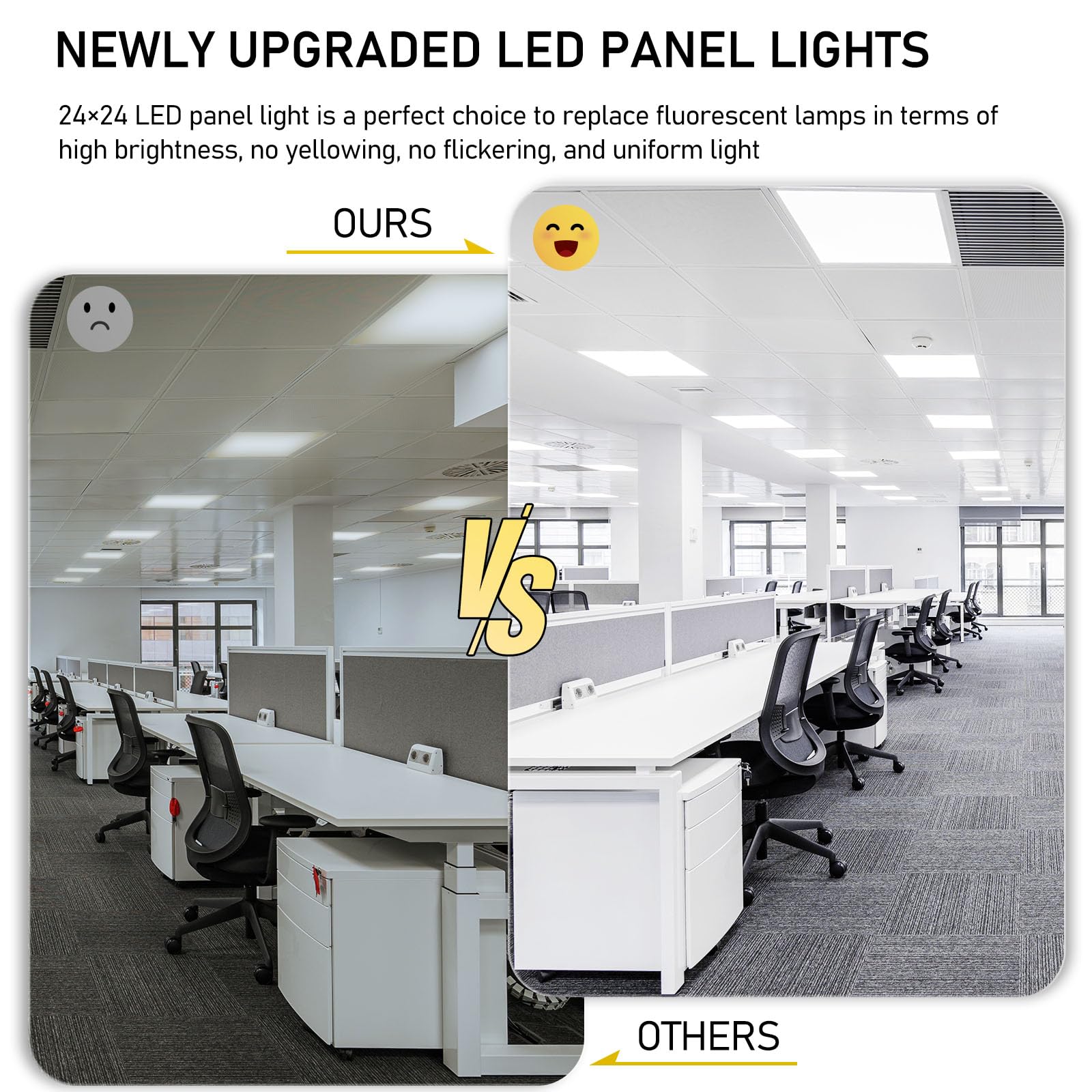 Aphyni 48Pack 2X2 Led Flat Panel Light- 40W 4400Lm Drop Ceiling Lights - 3K | 4K | 5K Selectable & Smooth Dimmable - Back-Lit Tr