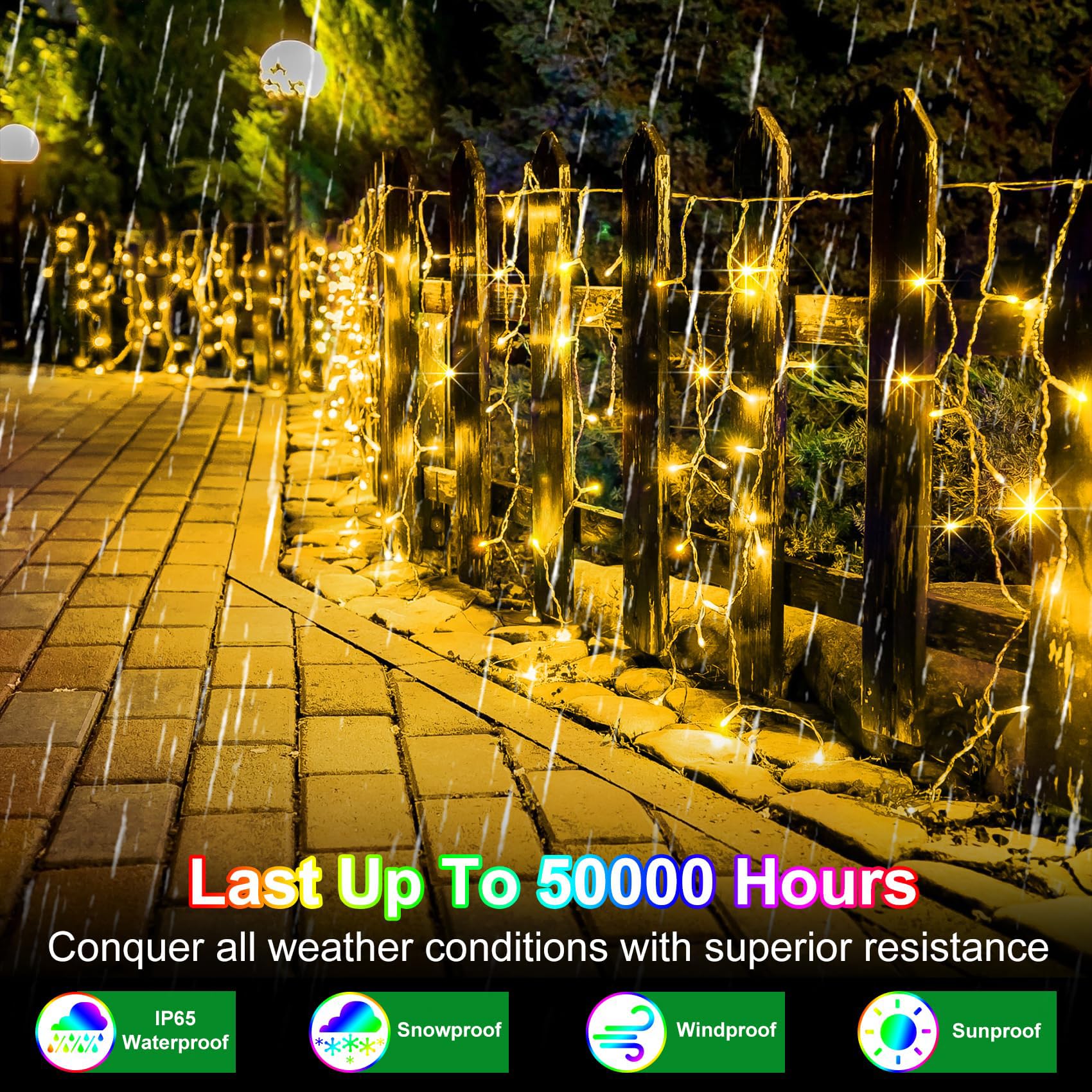 792 Led Christma Lights With 176 Drops, 82Ft Outdoor Hanging Lights With 8 Modes & Timer Memory, Outsite Waterproof Curtain Stri