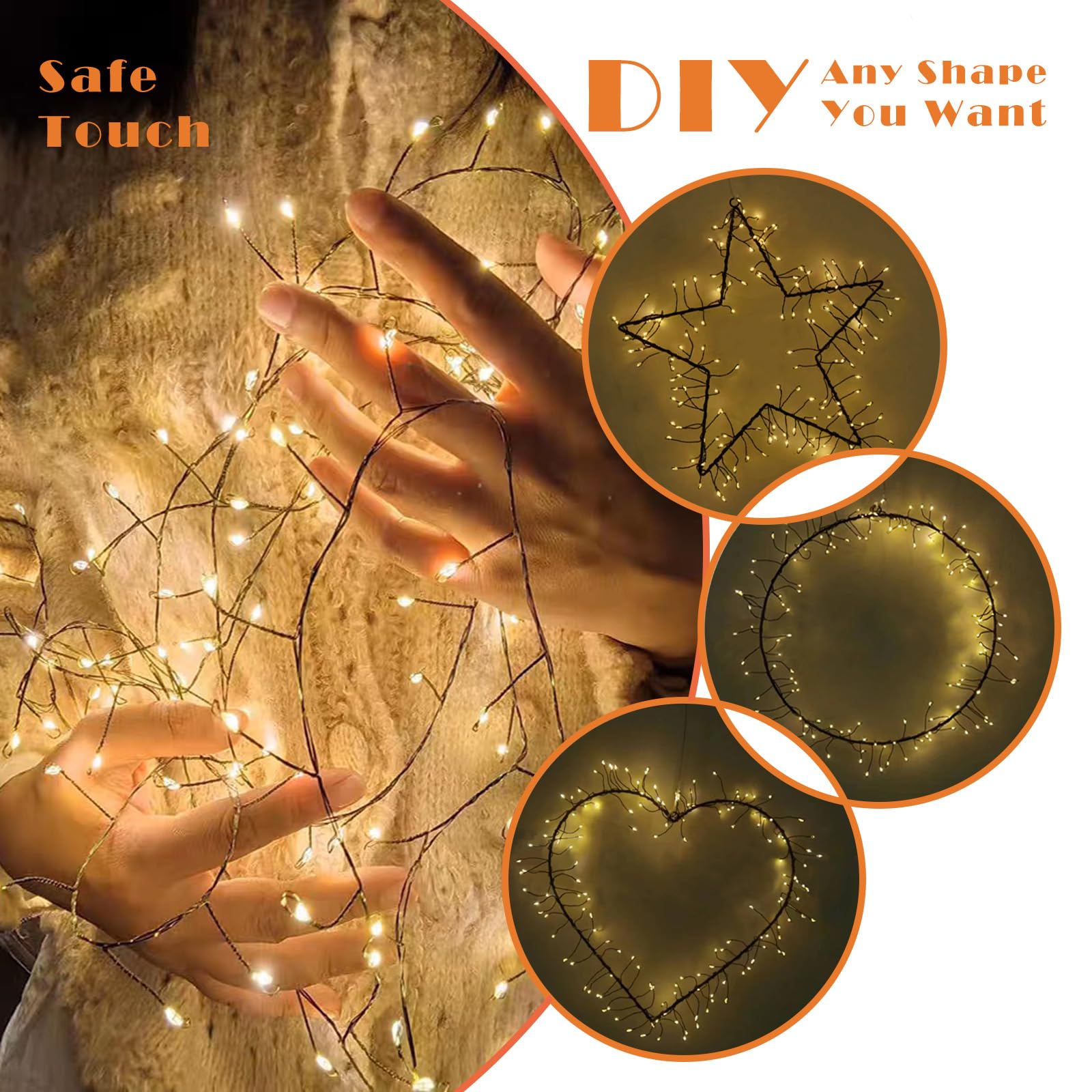 Iticdecor Solar Powered String Lights Outdoor 9.8Ft 120 Led Waterproof Firecracker Fairy Lights With 8 Modes Green Copper Wire F
