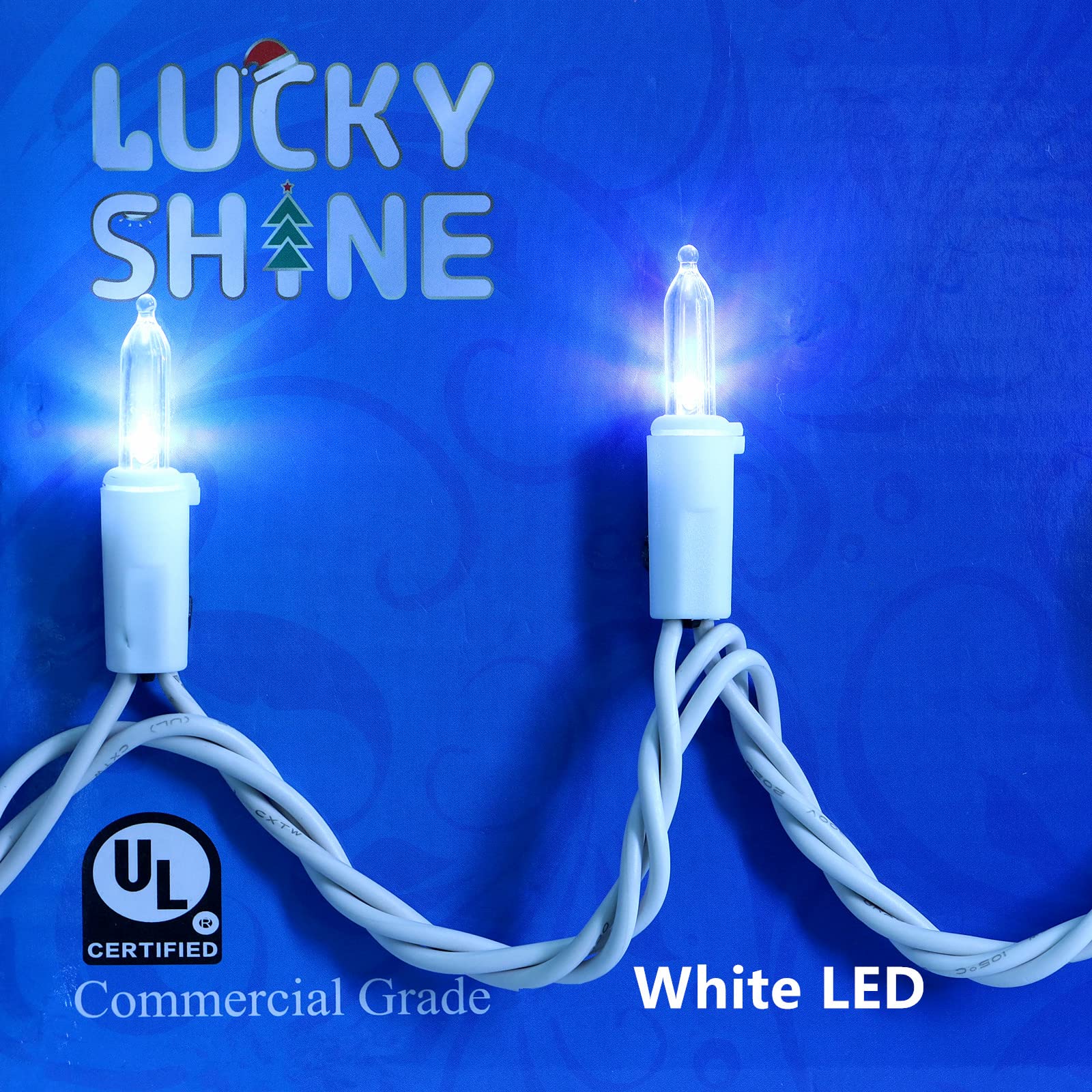 Lucky Shine 150 Led Cool White Christmas Lights, 50Ft Indoor/Outdoor Decorative String