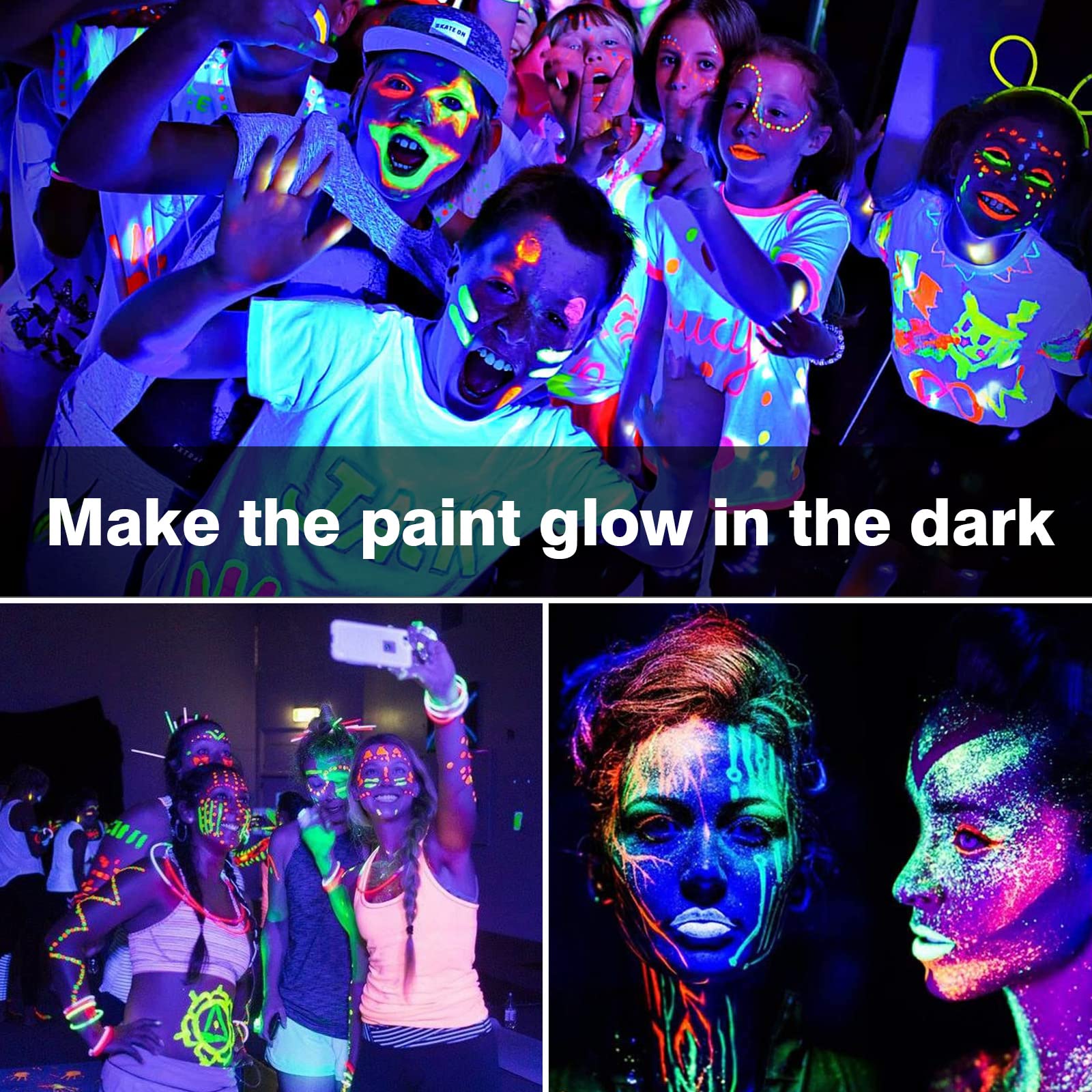 mfxmf 2 Pack A19 LED Black Light Bulbs,9W (100W Equivalent) E26 Base Dimmable Black Lights, UVA Level 385-400NM, Halloween Light