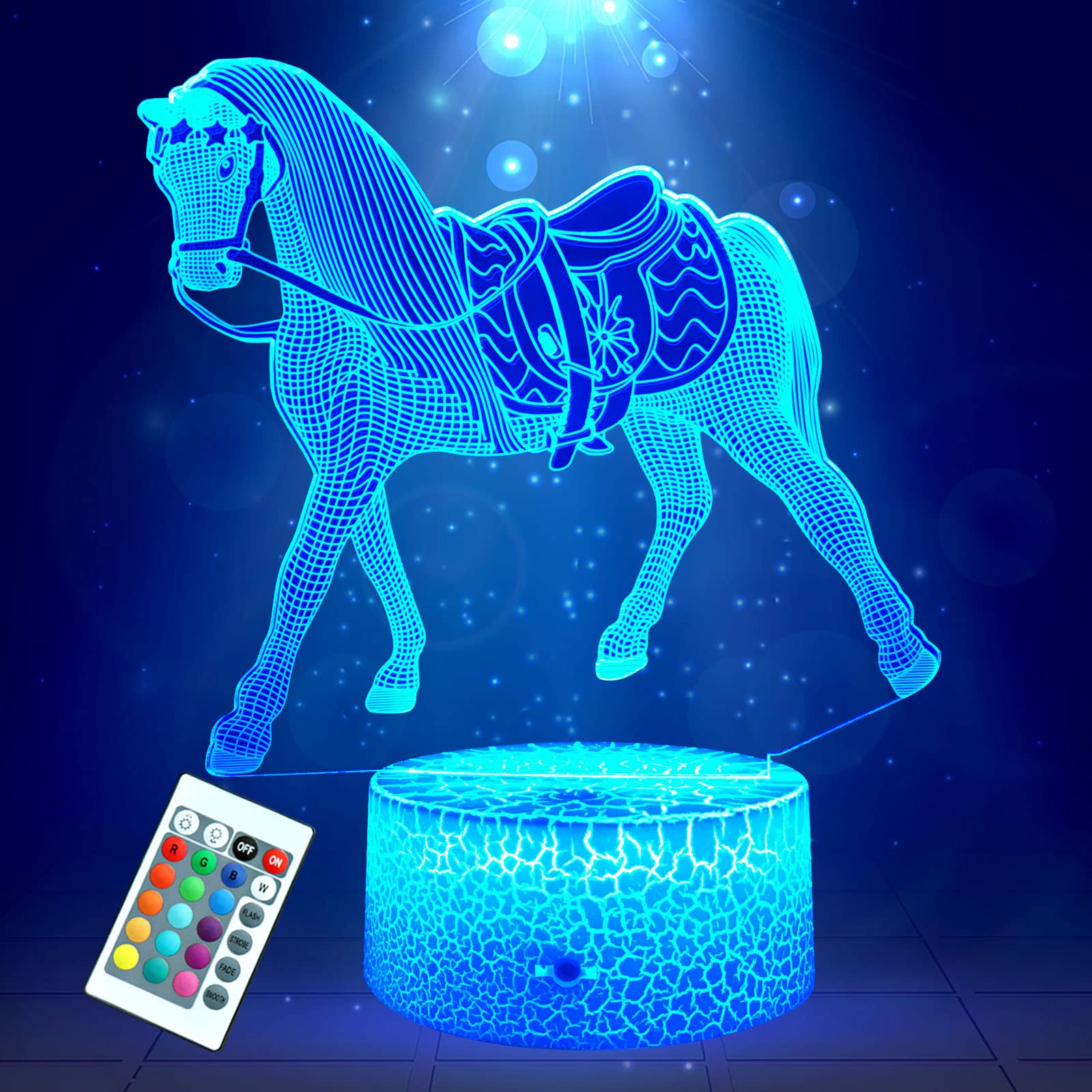 Horse Gifts Night Lights for Kids with Remote & Smart Touch Horse Lamp for Kids Room Decor 16 Colors Changing Dimmable Horse Toy