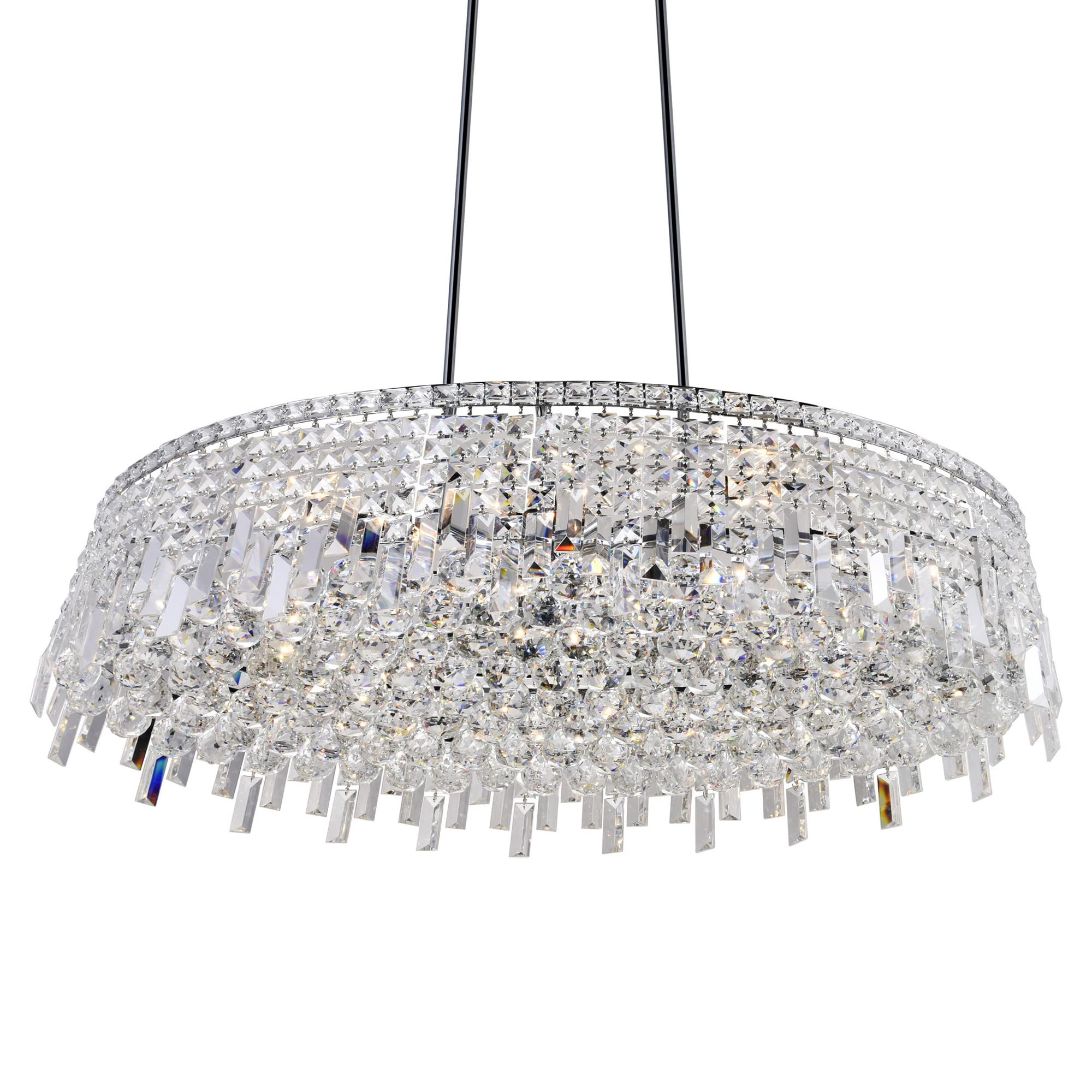 CWI Lighting Colosseum 10 Light Down Transitional Metal Chandelier in Chrome