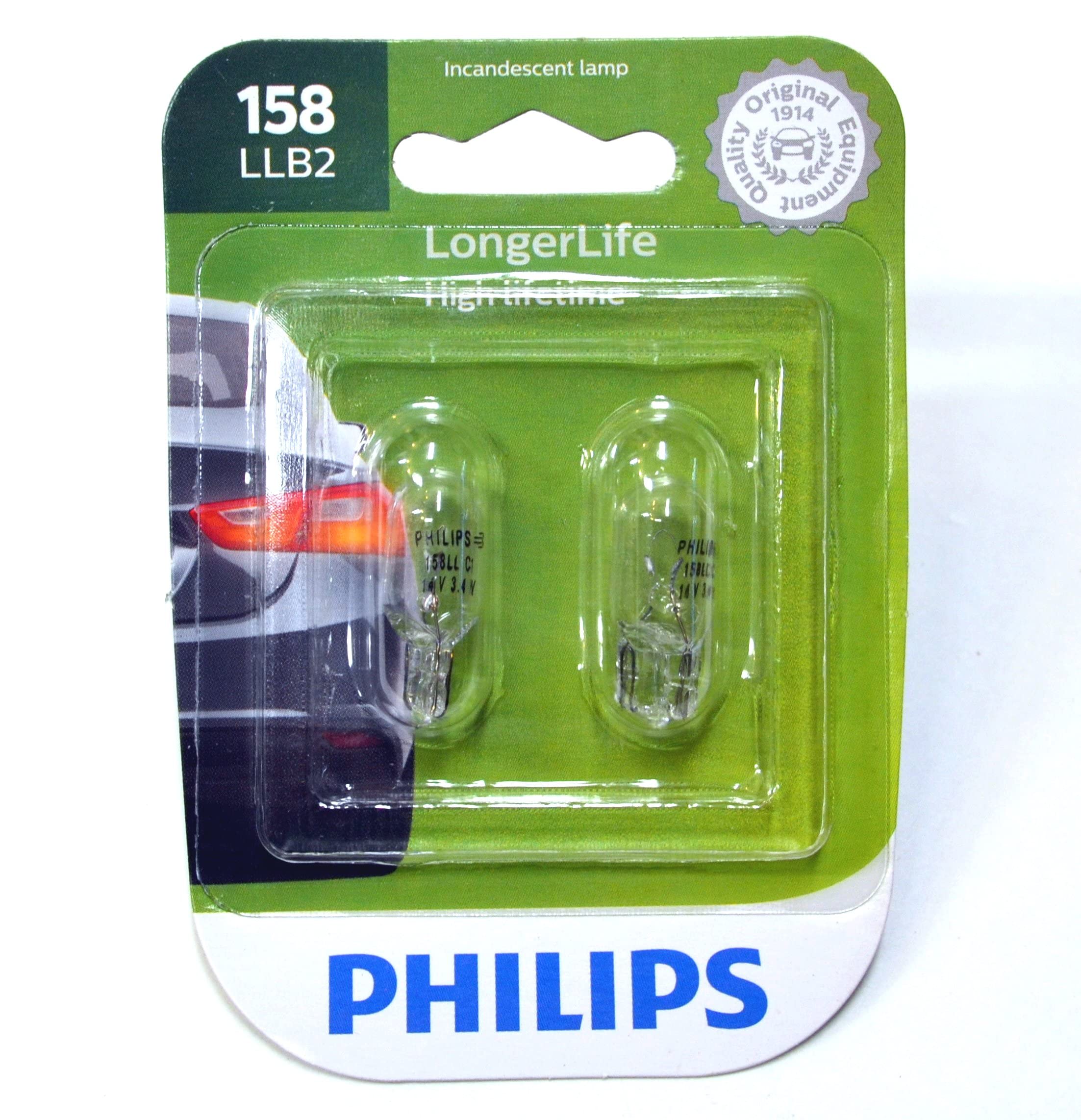 Philips 158 LongerLife Miniature Bulb, 2 Pack