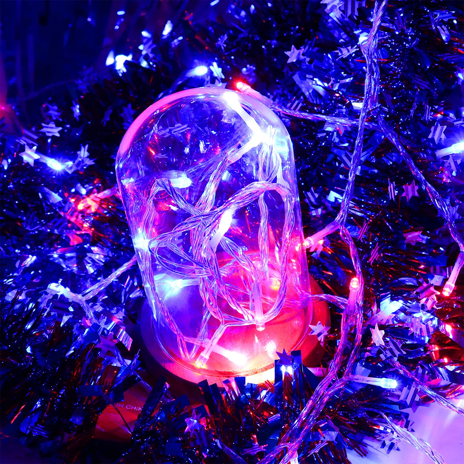 Yaozhou 4Th Of July Decorations Patriotic Lights-Red White And Blue String Lights Indoor, 200Led 66Ft Outdoor, 8 Modes For Chris