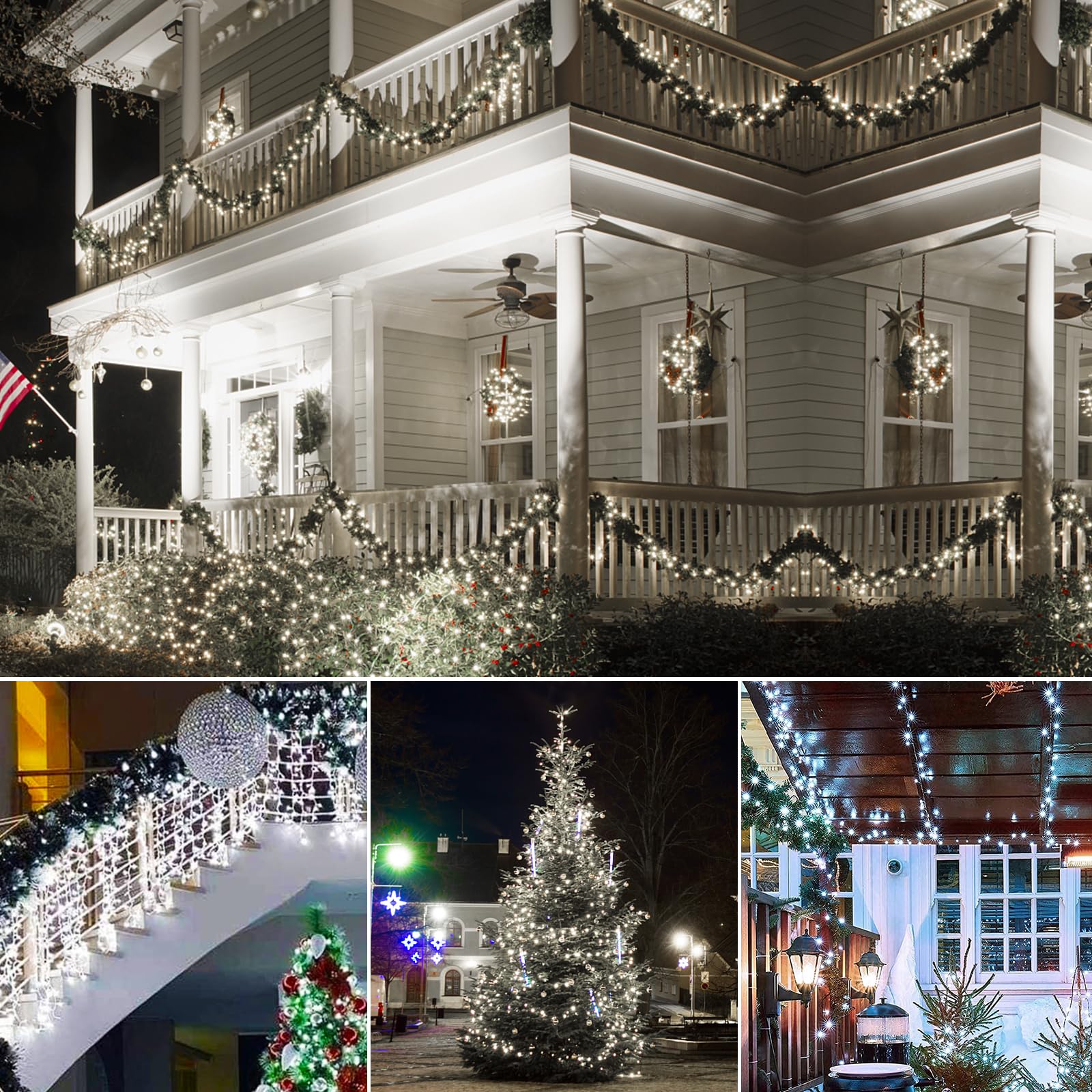 realization Christmas Lights Outdoor 66FT 200 LED Waterproof Fairy Lights Cool White Model YLS1000WD01