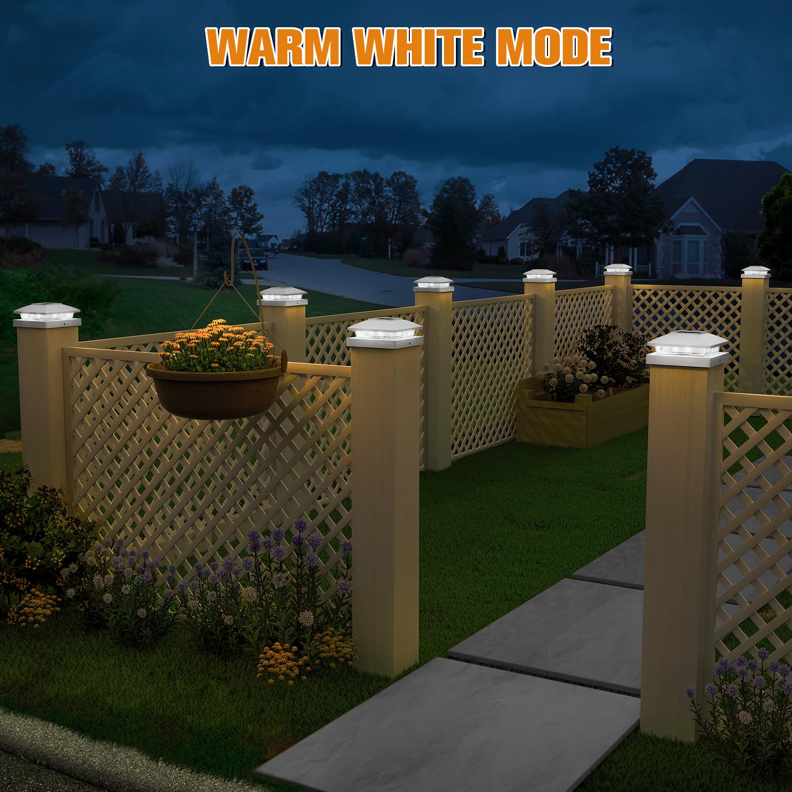 APONUO 4x4 Solar Post Cap Lights, 8 Pack, IP64 Waterproof, Cool White LED, Plastic, for Wood/Vinyl Posts, Outdoor Garden & Patio