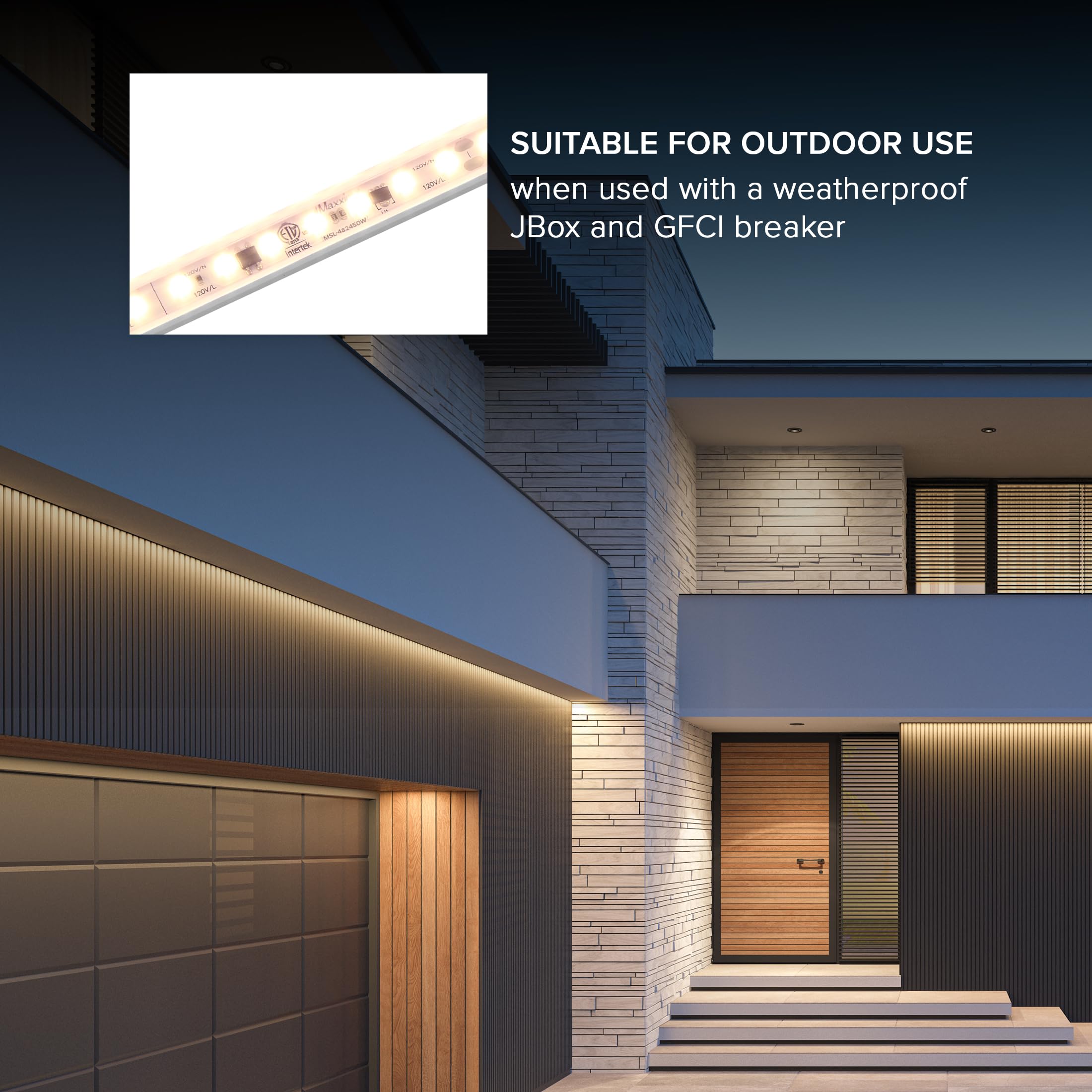 Maxxima 84 In. Hardwired Led Under Cabinet Strip Light, 3220 Lumens, 3000K Warm White, Kitchen And Living Room 120V White Cove L