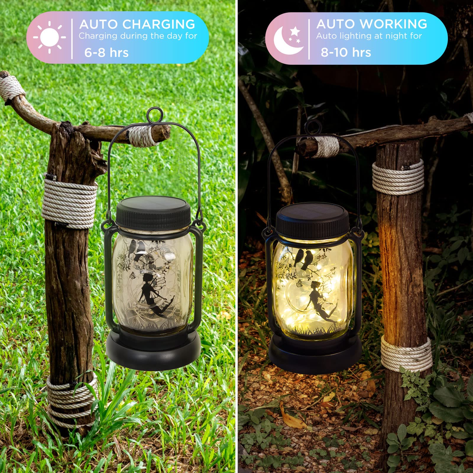 Christmas Garden Decor Cat Lover Gifts Cat Solar Lights, Christmas Gift For Mother/Grandma/Women,Cat Garden Gift, Yard Cat Gift, Lantern Decor, Patio Outdoor Waterproof Cat Solar Lanterns