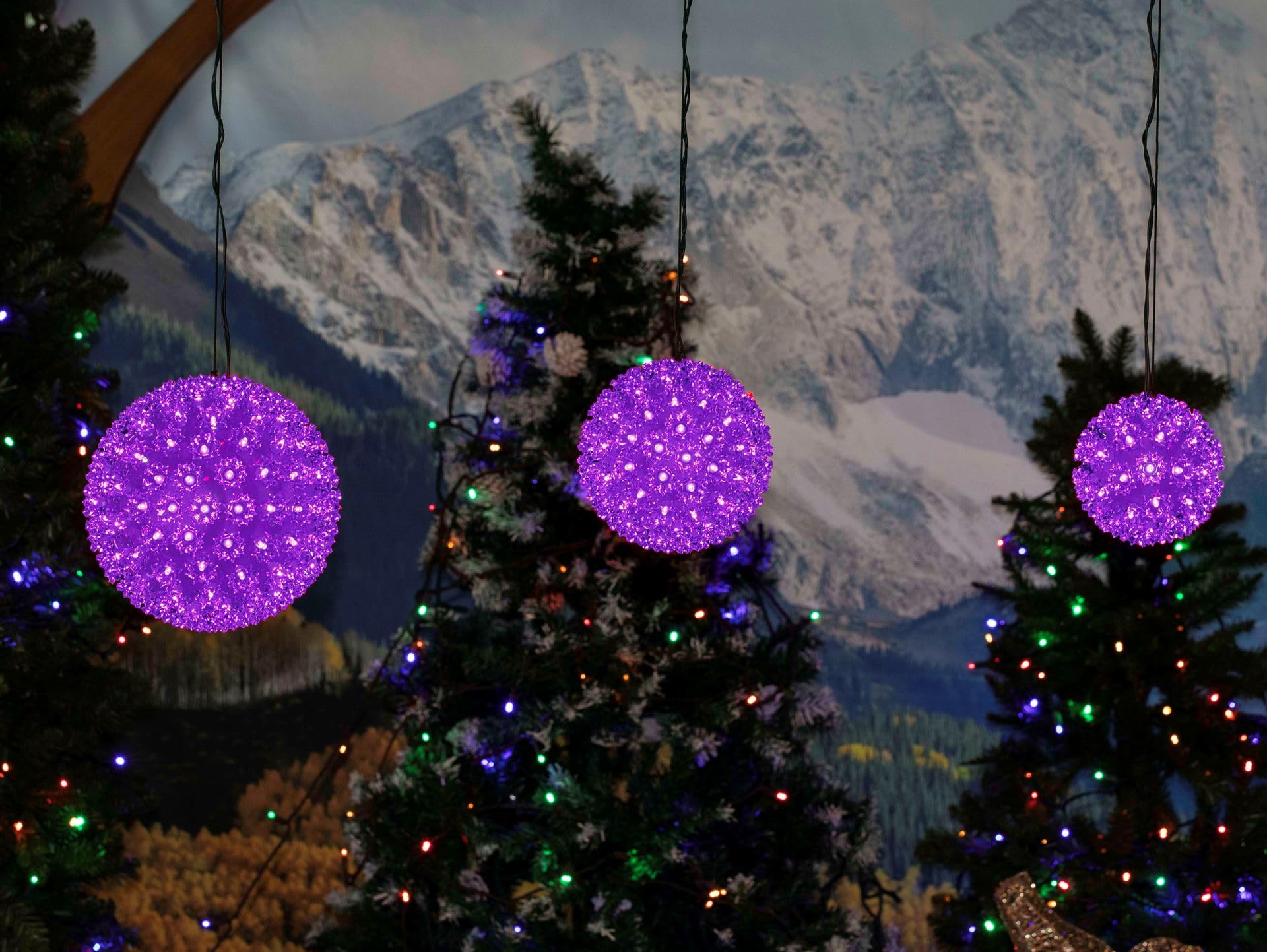 Novelty Lights LED Starlight Sphere Ornament Ball Light, 50-Light, Purple, 5ft Cord, Model MRD-50A-2