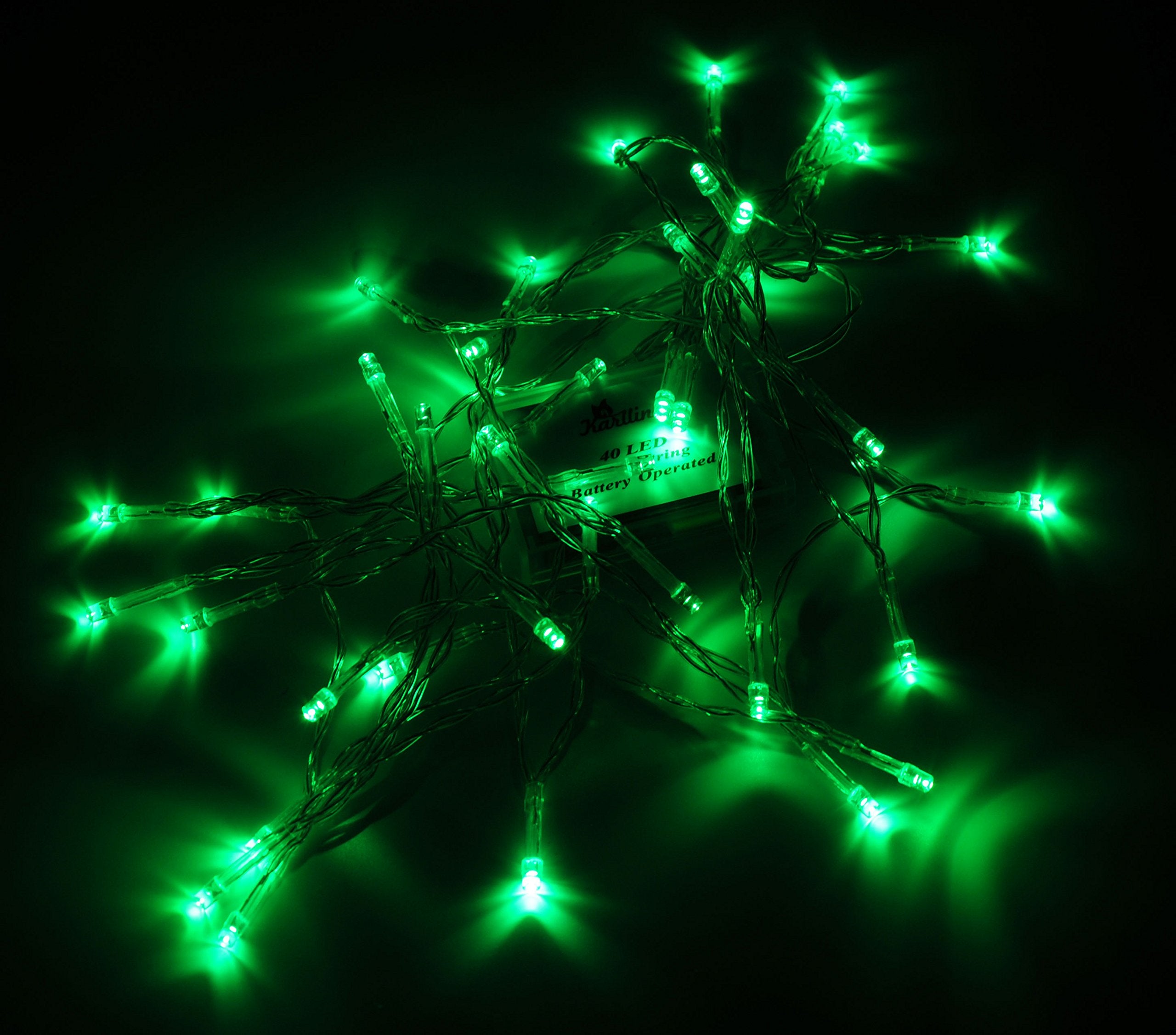 Karlling Battery Operated Green 40 Led Fairy Light String Wedding Party Xmas Christmas Decorations(Green,20 Pack)