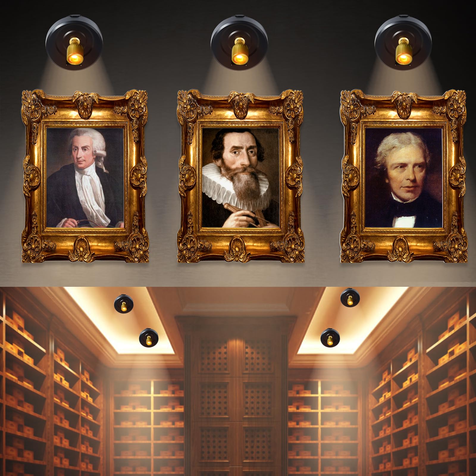 Battery Operated Spotlight, Wireless Picture Lights With Color Changing, Led Puck Light, Dimmable & Timer Accent Light With Remo