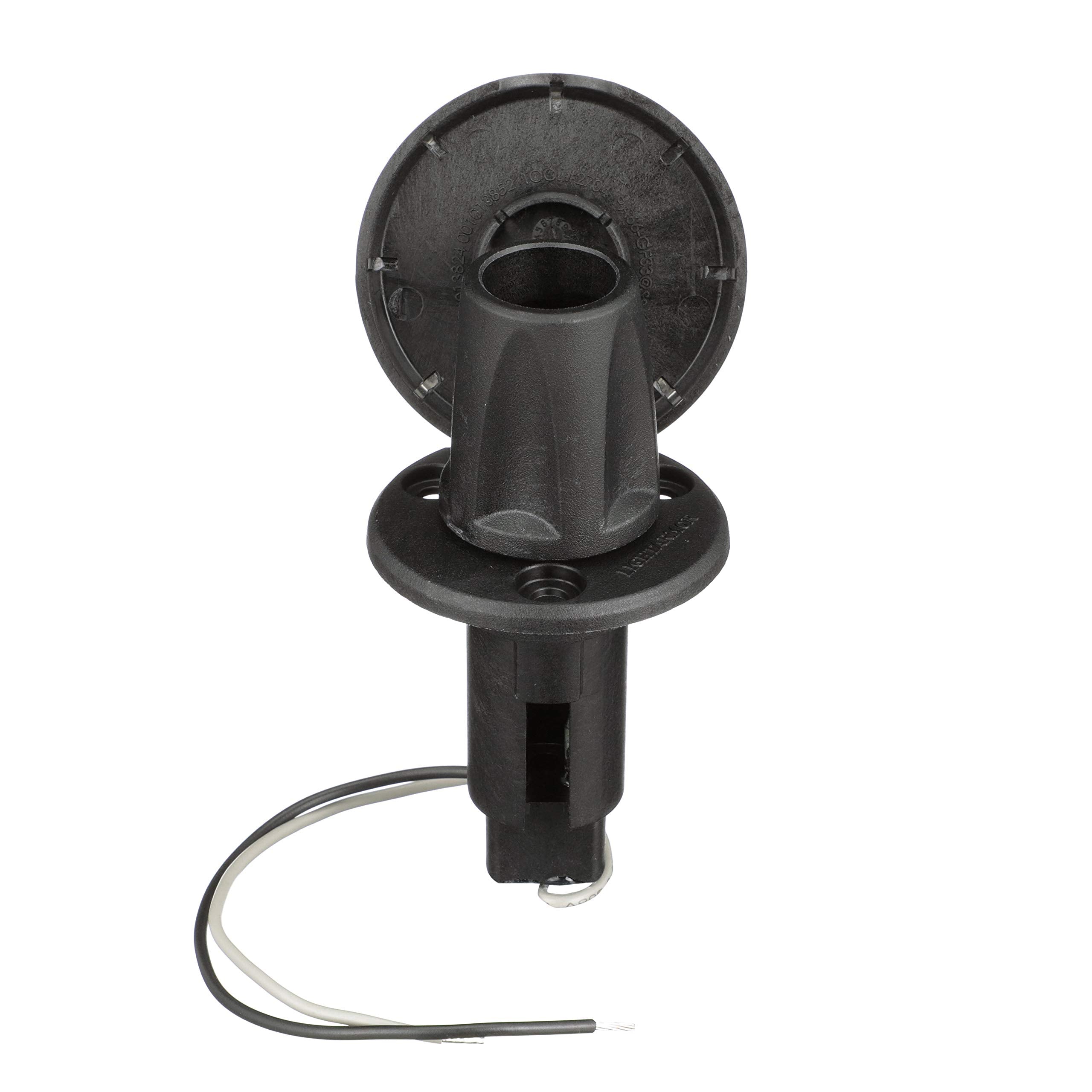 Attwood 910R2Psb-7 Lightarmor™ 910R Series Round Plug-In Light Base — For All-Around Pole Light, 2-Pin, Black Stainless Cover