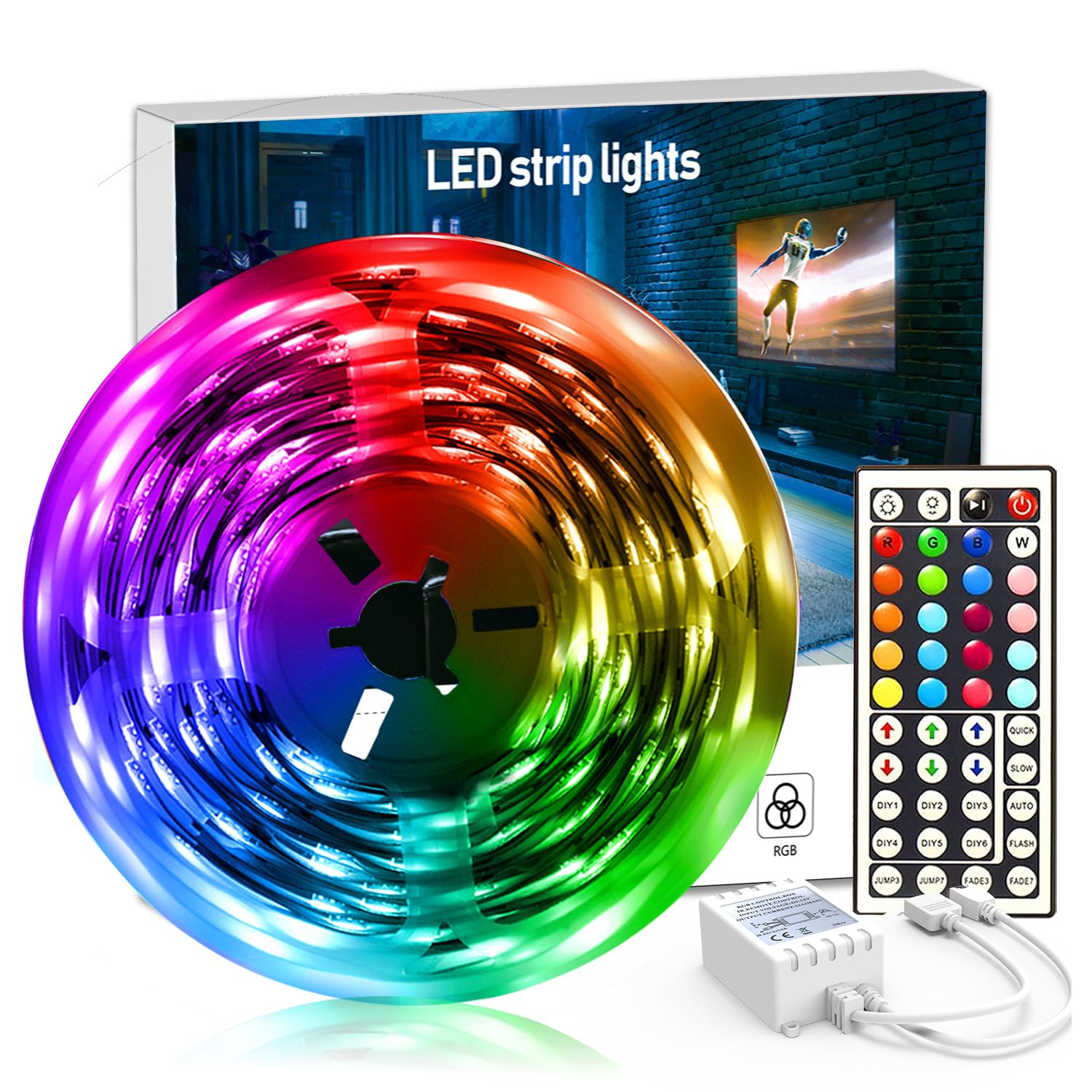 Daybetter Led Strip Lights 32.8Ft, Rgb Color Changing, Copper Material, Remote Control For Bedroom & Home Decoration