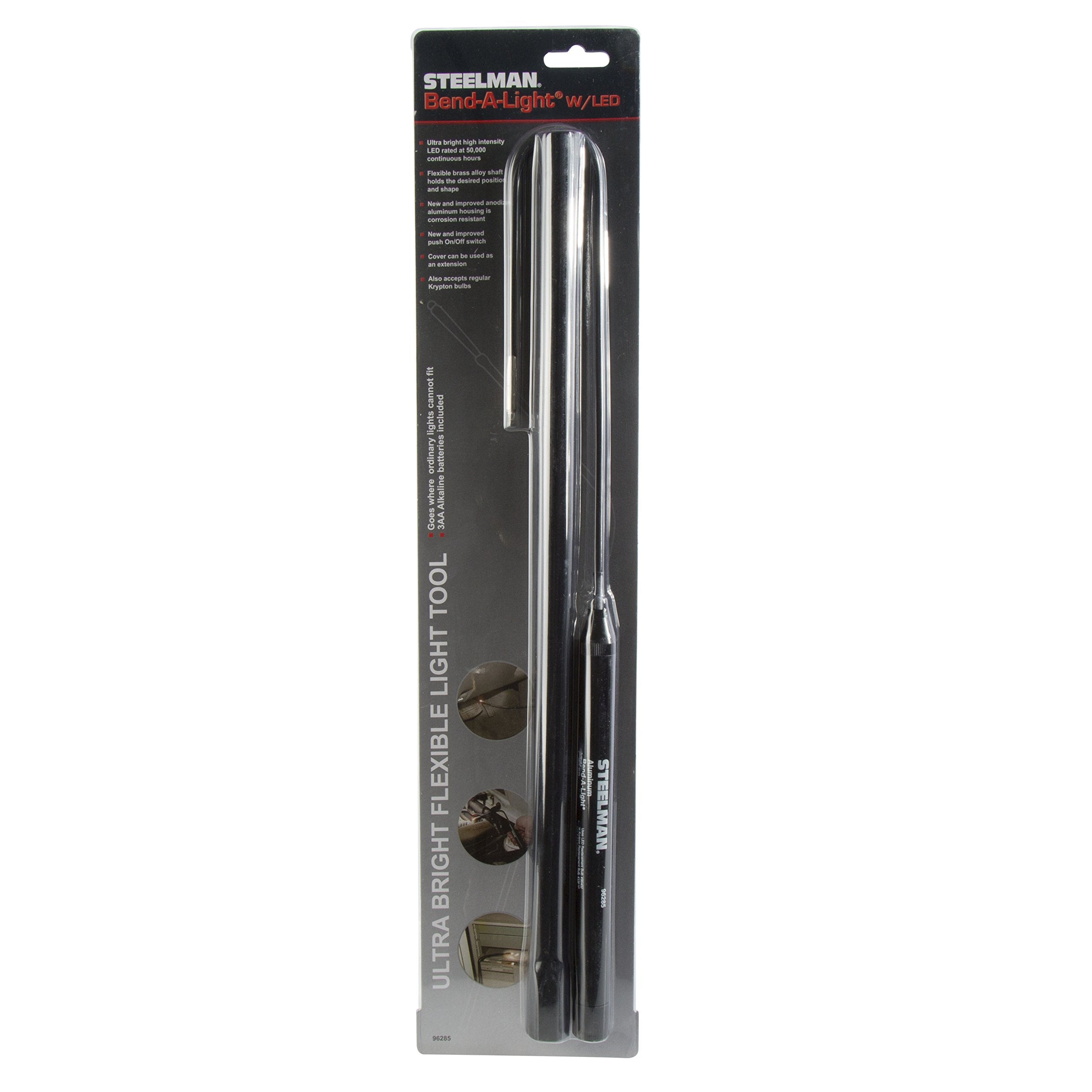 Steelman 24-Inch LED Bend-A-Light Pro, 15.75-Inch Flexible Gooseneck, Model 96285, Batteries Included