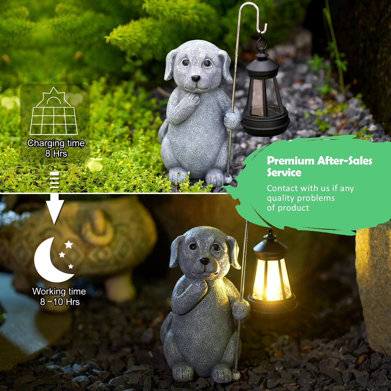 Qeeman Solar Garden Decor Statues Figurine: Garden Art For Patio Balcony Yard Lawn - Unique Christmas Birthdays Gifts For Mom Gr