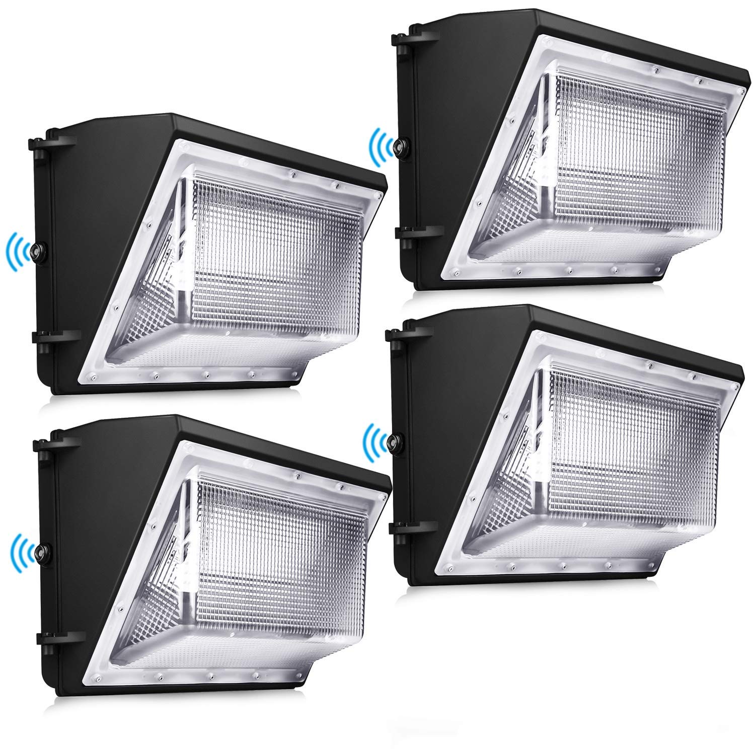 LEDMO 120W LED Wall Pack Light 4 Pack Dusk to Dawn with Photocell Outdoor Commercial Industrial Lights 840W HPS HID Equivalent 5000K Security Flood Lighting for Buildings Warehouse  Parking Lots Yard