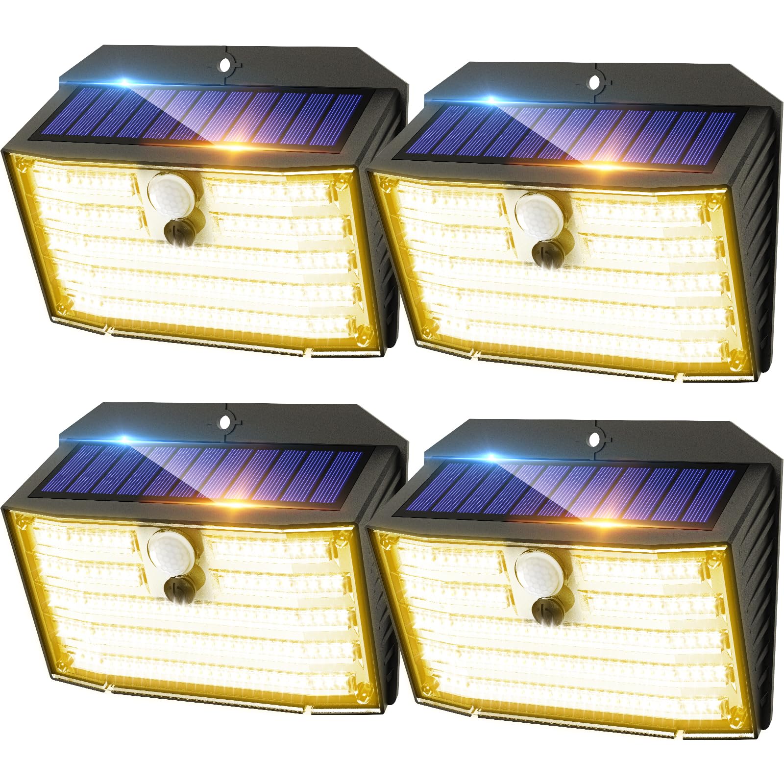 Claoner Solar Lights Outdoor [?? ????????/126 Led]  Wireless Motion Sensor Lights  Ip65 Waterproof Security Lights 3 Modes  270? Lighting Angle  Ultra-Bright Wall Lights For Deck Patio Fence Garage
