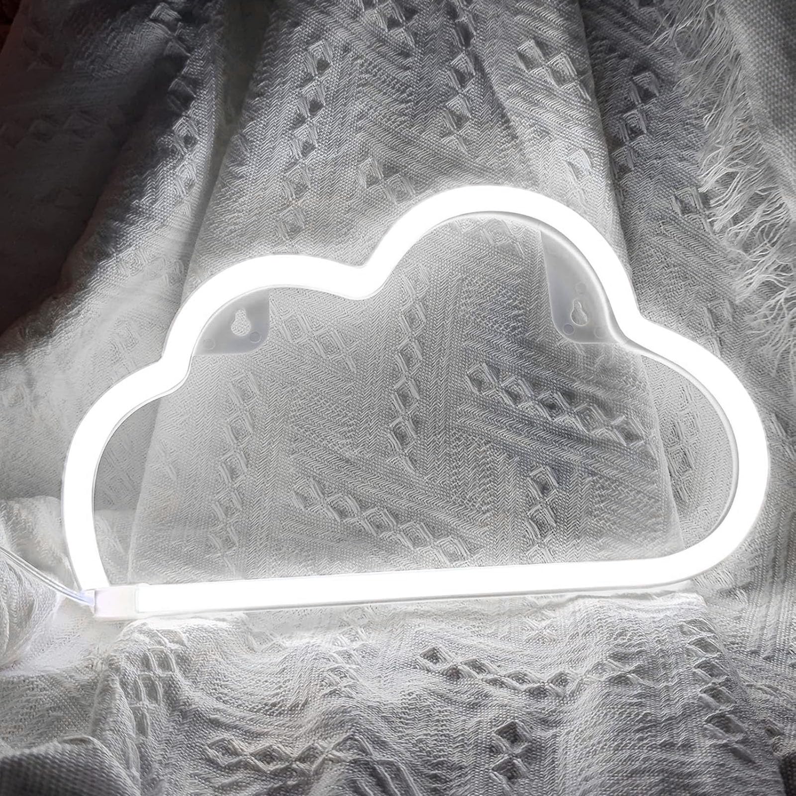 Bernicekelly Led Cloud Neon Sign - White Silicone Wall Light For Bedroom Decor, Usb/Battery Powered, Model Yyi-50