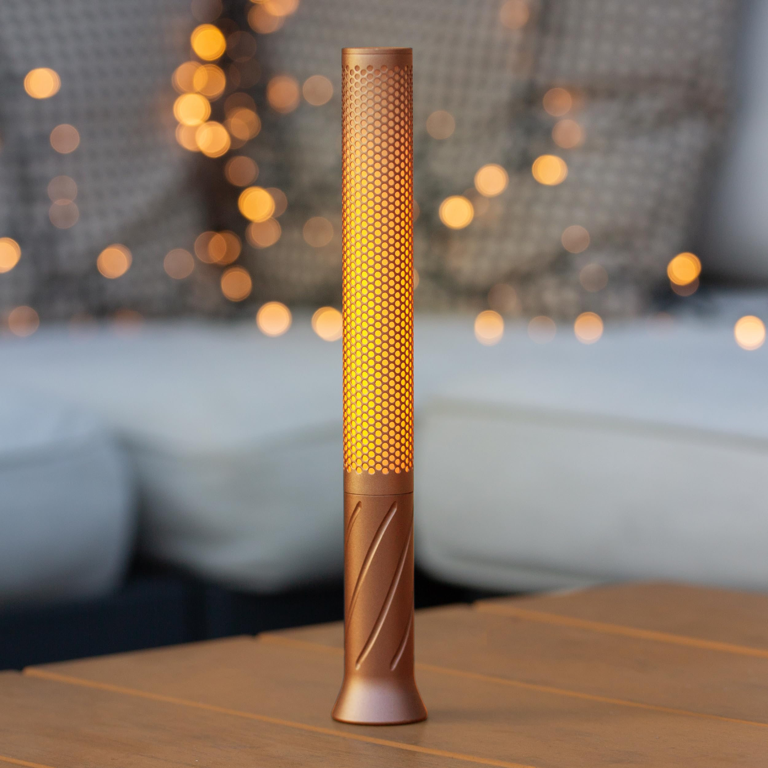 SEHNLICH LED Candle Light Table Lamp, Rechargeable, Rose Gold, 2600 mAh, Model FL-V1-GOLD, 1 Pack