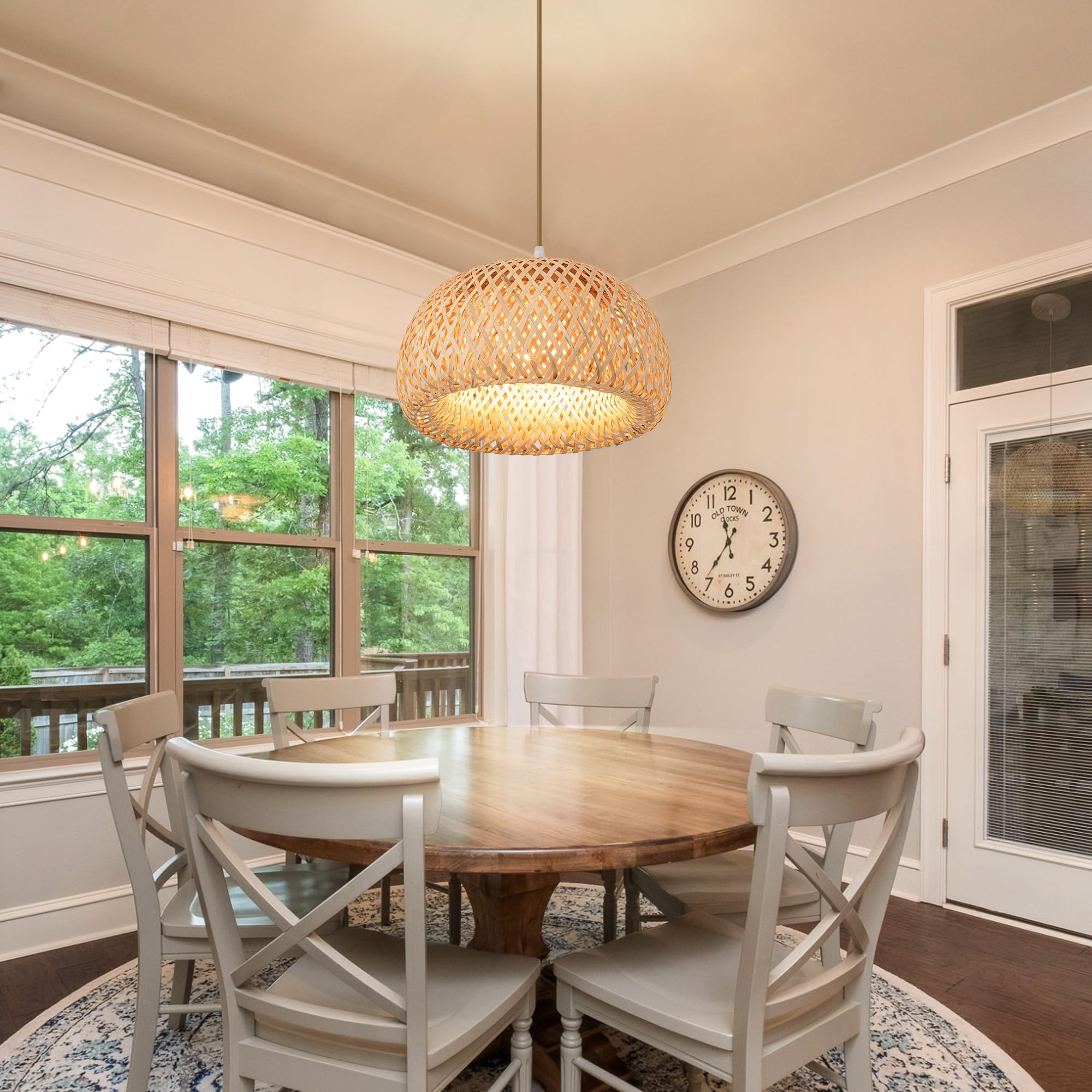 Rattan Chandelier Light Fixture, Boho Rattan Chandelier Light Fixture, Rattan Pendant Lights Bedroom Dining Room Light Fixture B