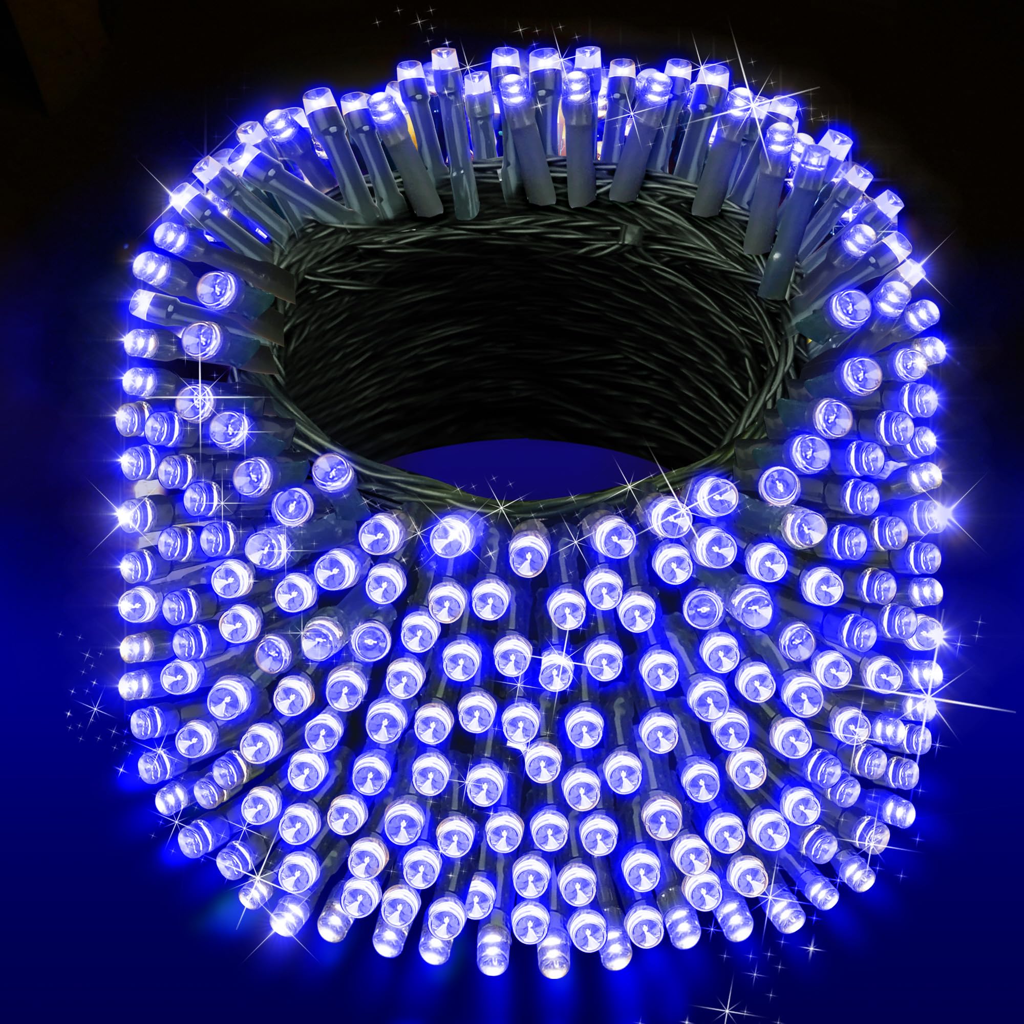 XURISEN 200FT Christmas Lights, 500 LED Twinkle Fairy Lights, 8 Modes, Blue Wire Decor for Home, Party, Wedding