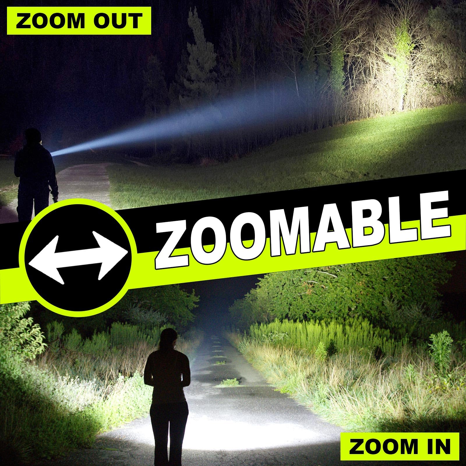 iodoo 3 in 1 Rechargeable Flashlight 5000 Lumens COB Light with Zoom, 5000mAh Battery, Magnetic Base, Standard Model COF-FL