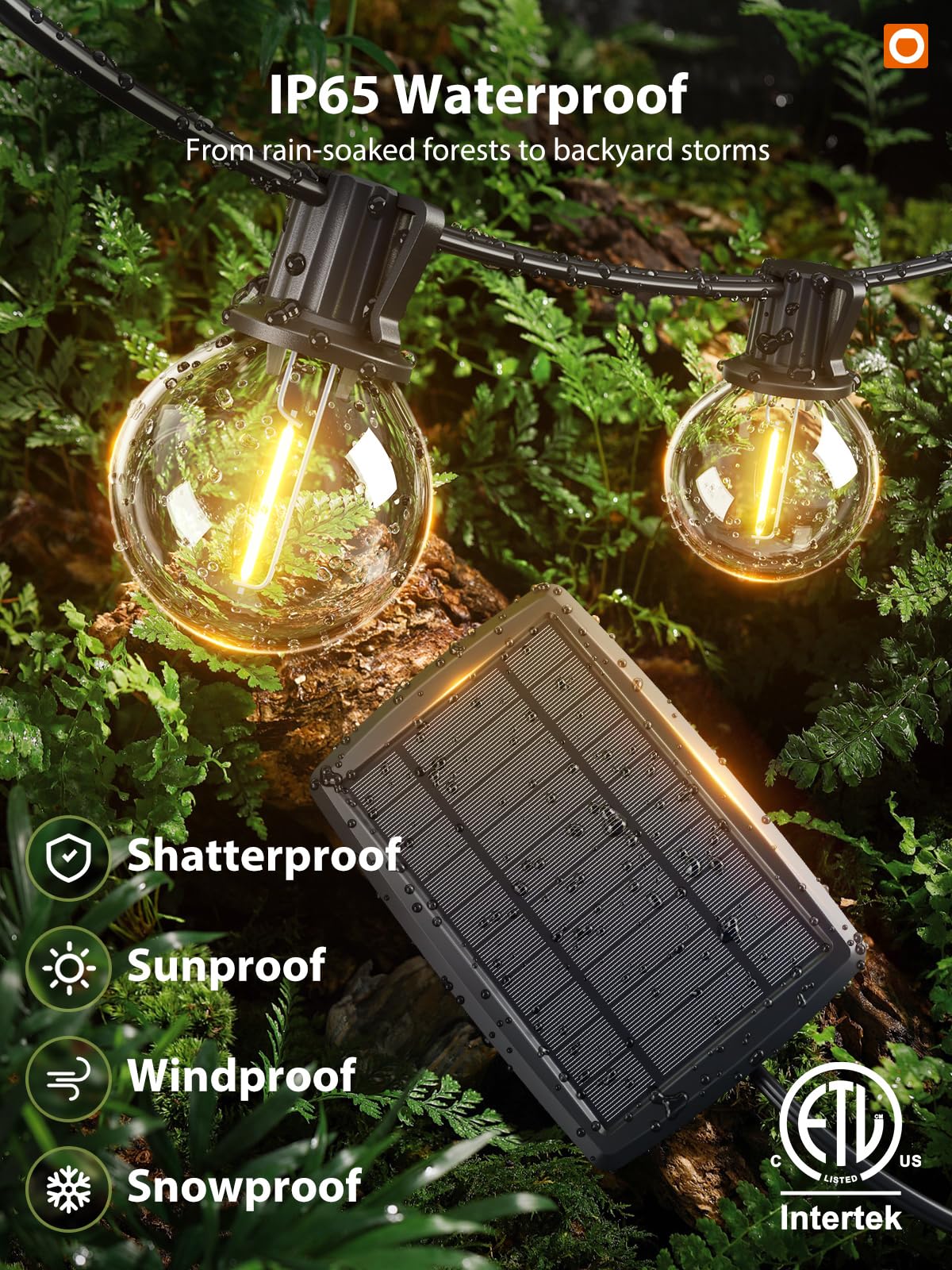 addlon Solar String Lights 150FT Waterproof Black Remote Dimmable 80 LED Commercial Grade Model SE177538X2