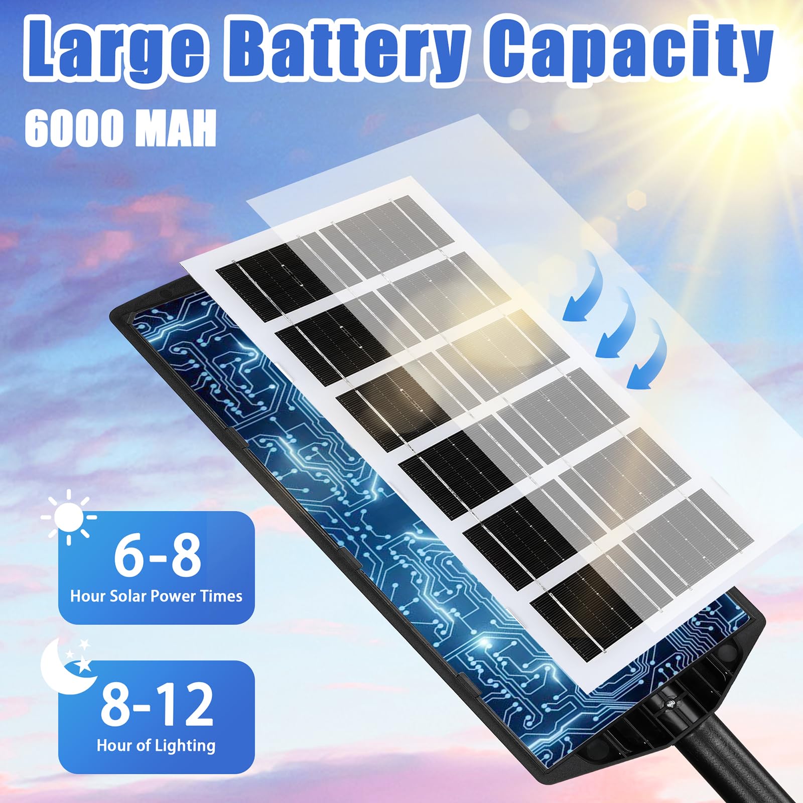 4 Pack Solar Street Lights Outdoor Waterproof 10000Lm 6500K, Solar Light Outdoor Dusk To Dawn With Wide Angle Motion Sensor And