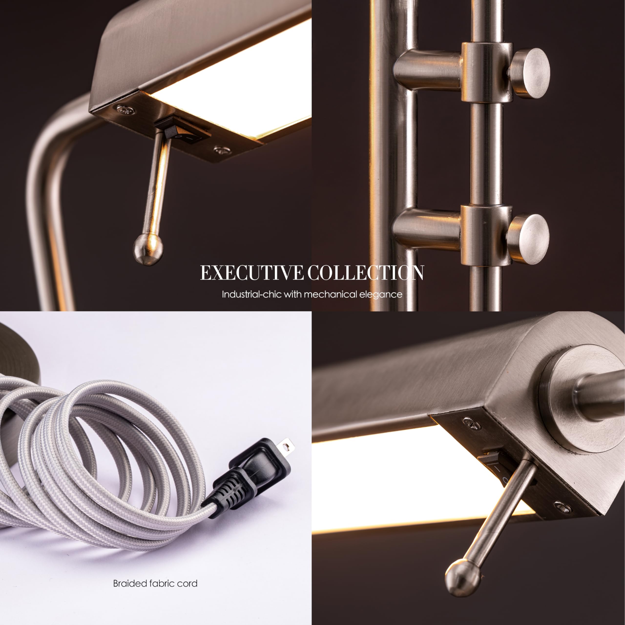 O'Bright Aurora - Led Pharmacy Desk Lamp (Brushed Nickel)