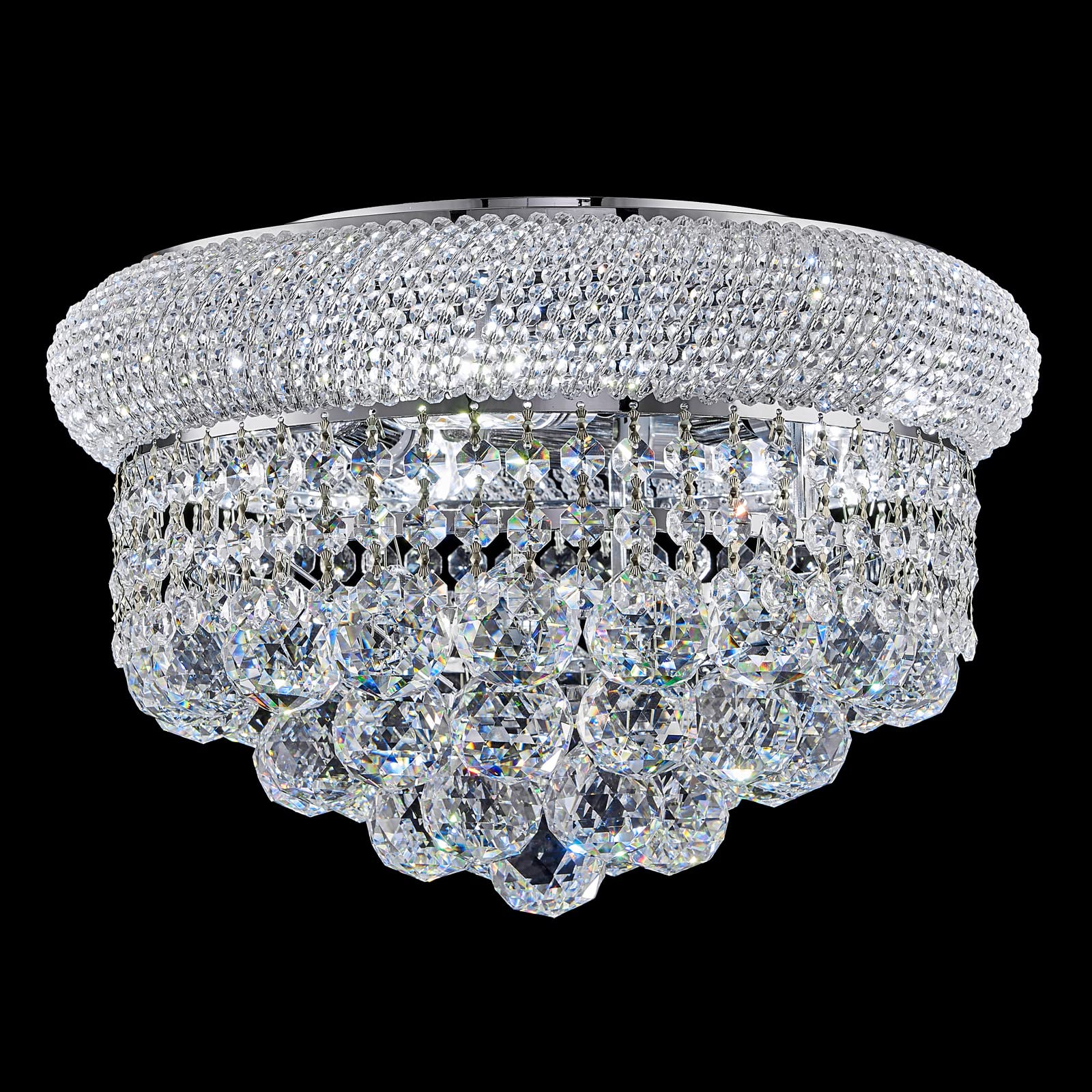 Homeooze 5 - Light 14 Crystal Flush Mount Chandelier Ceiling Light Fixture for Bathroom Hallway Entryway Closet Bedroom Laundry