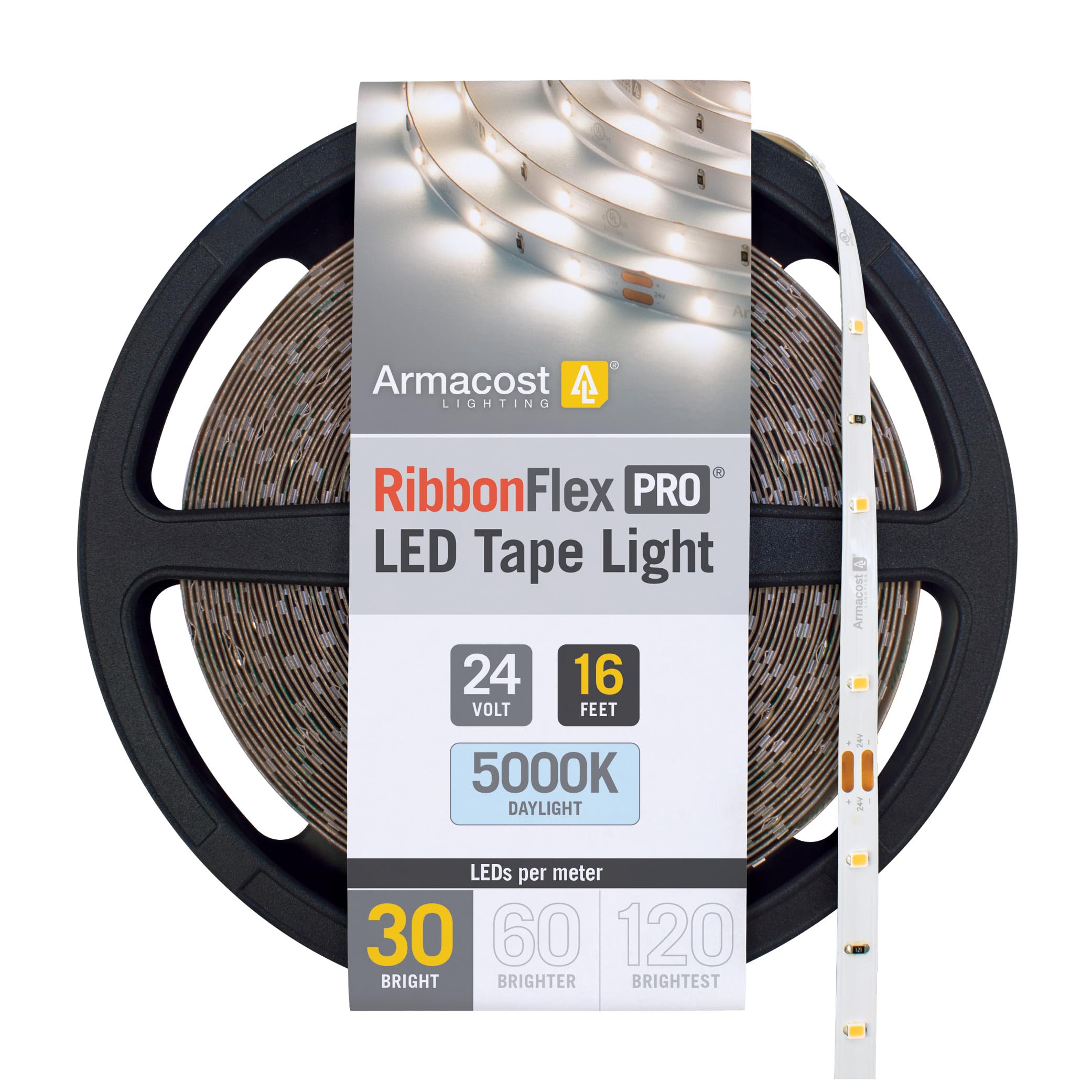 Armacost Lighting Ribbonflex Pro 24V White Led Strip Lights 30 Led/M  5000K  16.4 Ft 164230