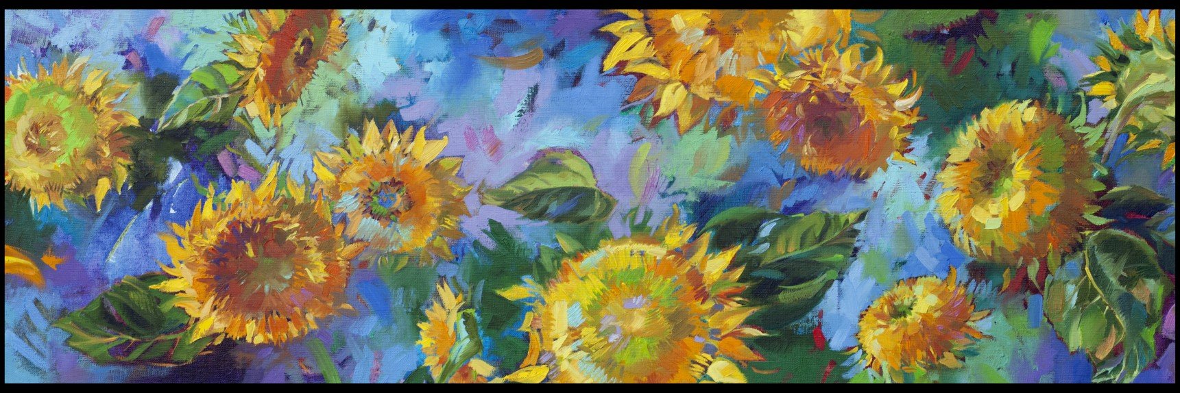 Lamppix 10.00 Inch Table Lamp Shade - Sunflower Collage Canvas Desk Lampshade (Spider Fitting)